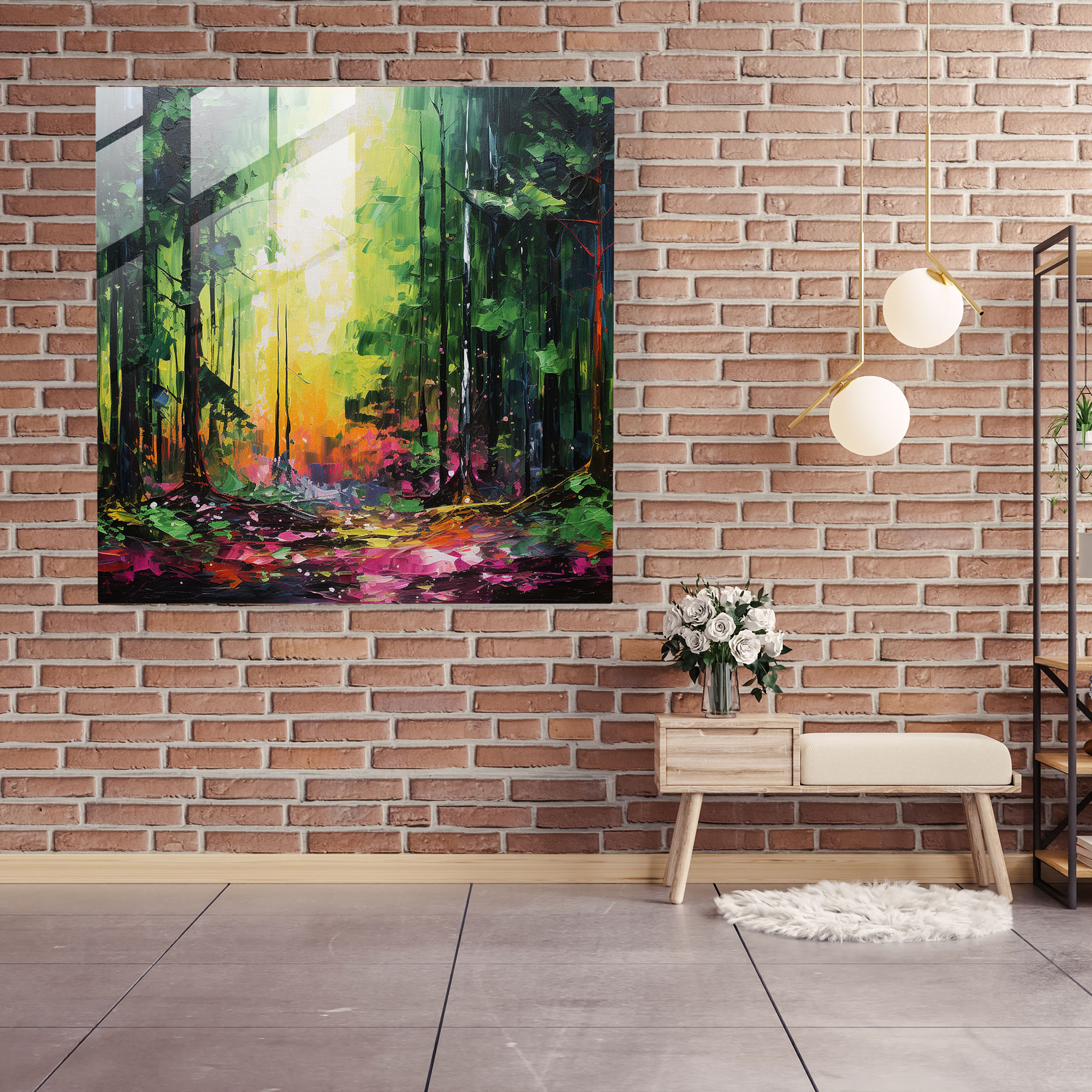 Mossy Forest Glass Print - Moss, Nature, Home Decoration, Wall Decoration