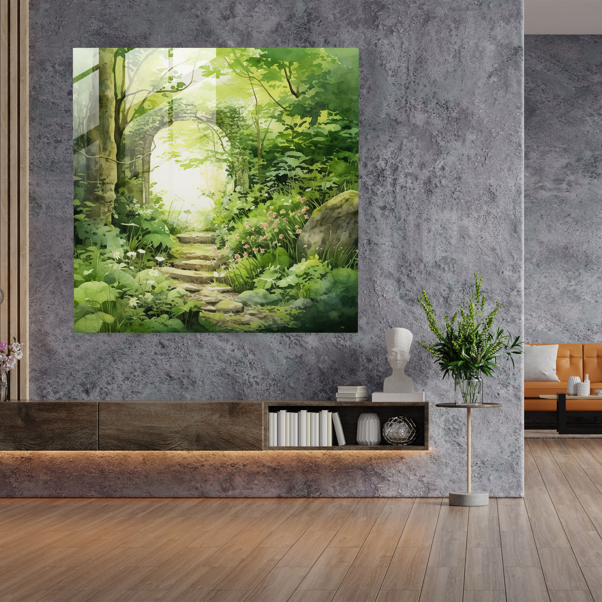 Moss Garden Glass Print - Moss, Wall Decoration, Moss, Modern Art
