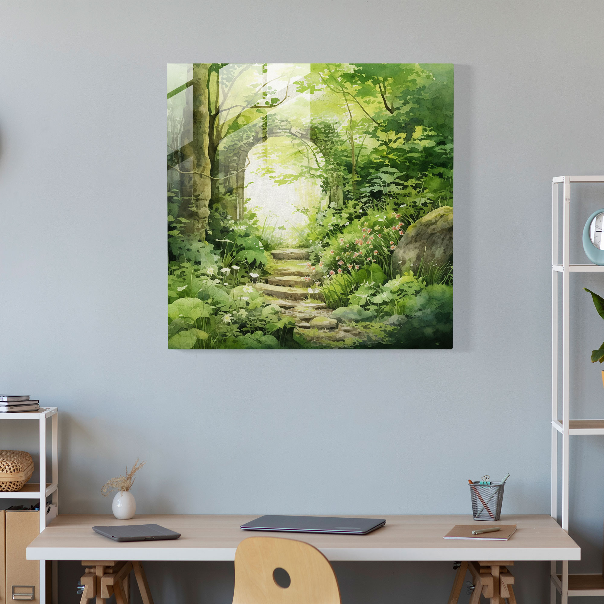 Moss Garden Glass Print - Moss, Wall Decoration, Moss, Modern Art