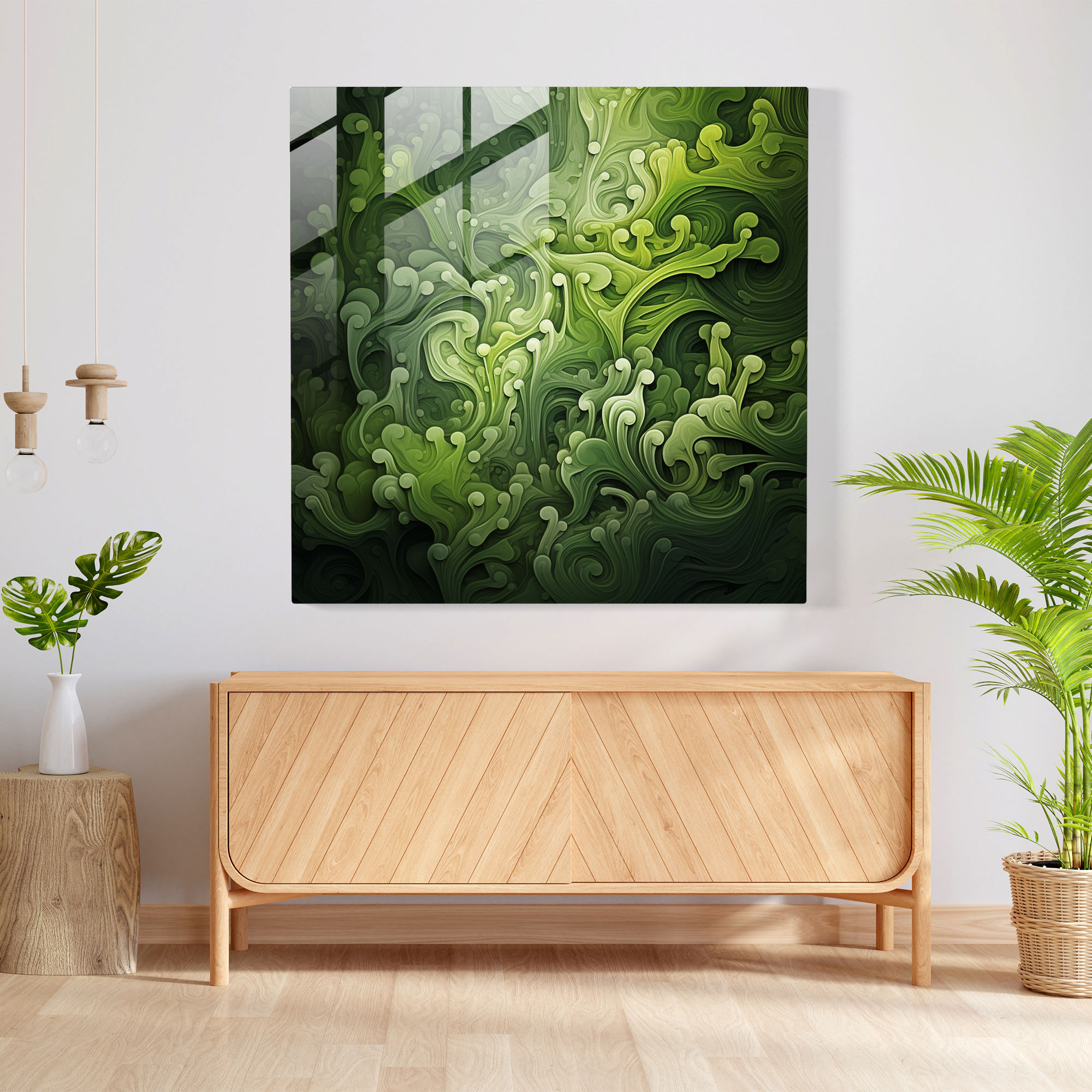 Mossy Patterns Glass Print - Moss, Contemporary, Glass Print, Home Decoration