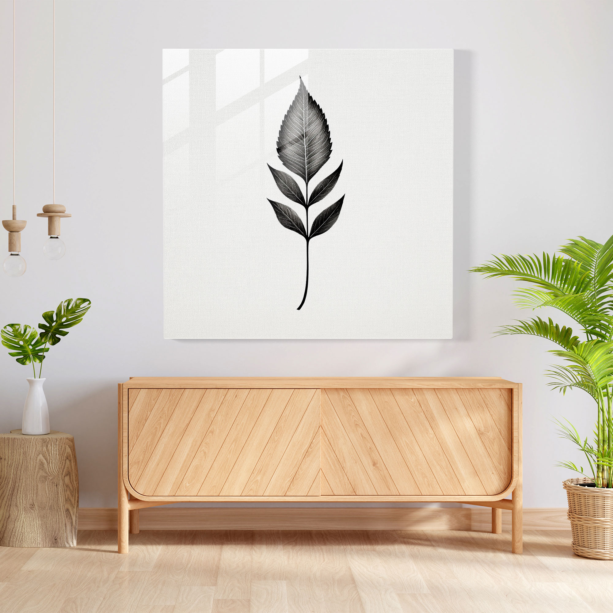 Moss Leaf Minimalist Glass Print - Moss, Glass Wall Art, Glass Art, Minimalism