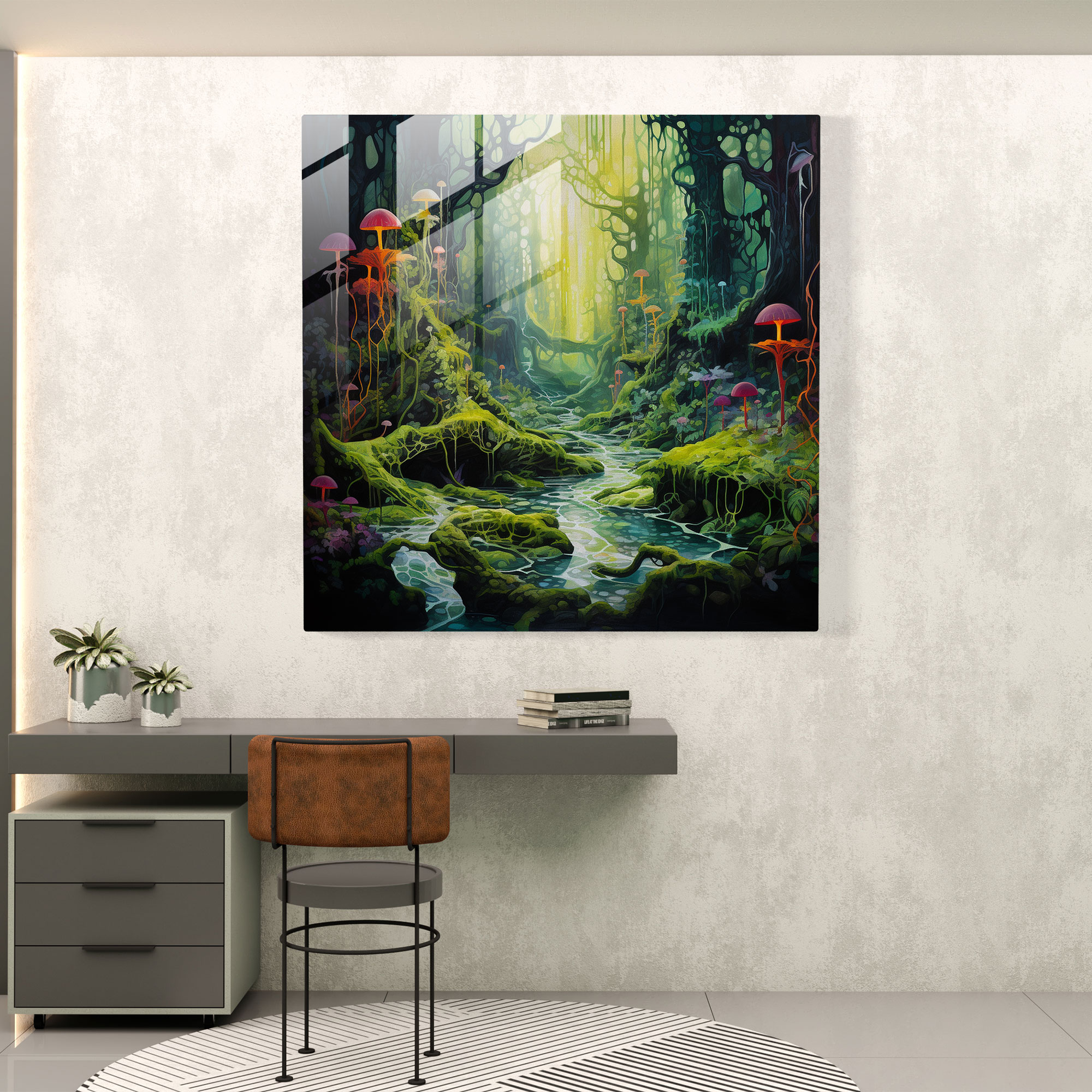 Moss Glass Print - Moss, Home Decoration, Glass Art, Magical Forest