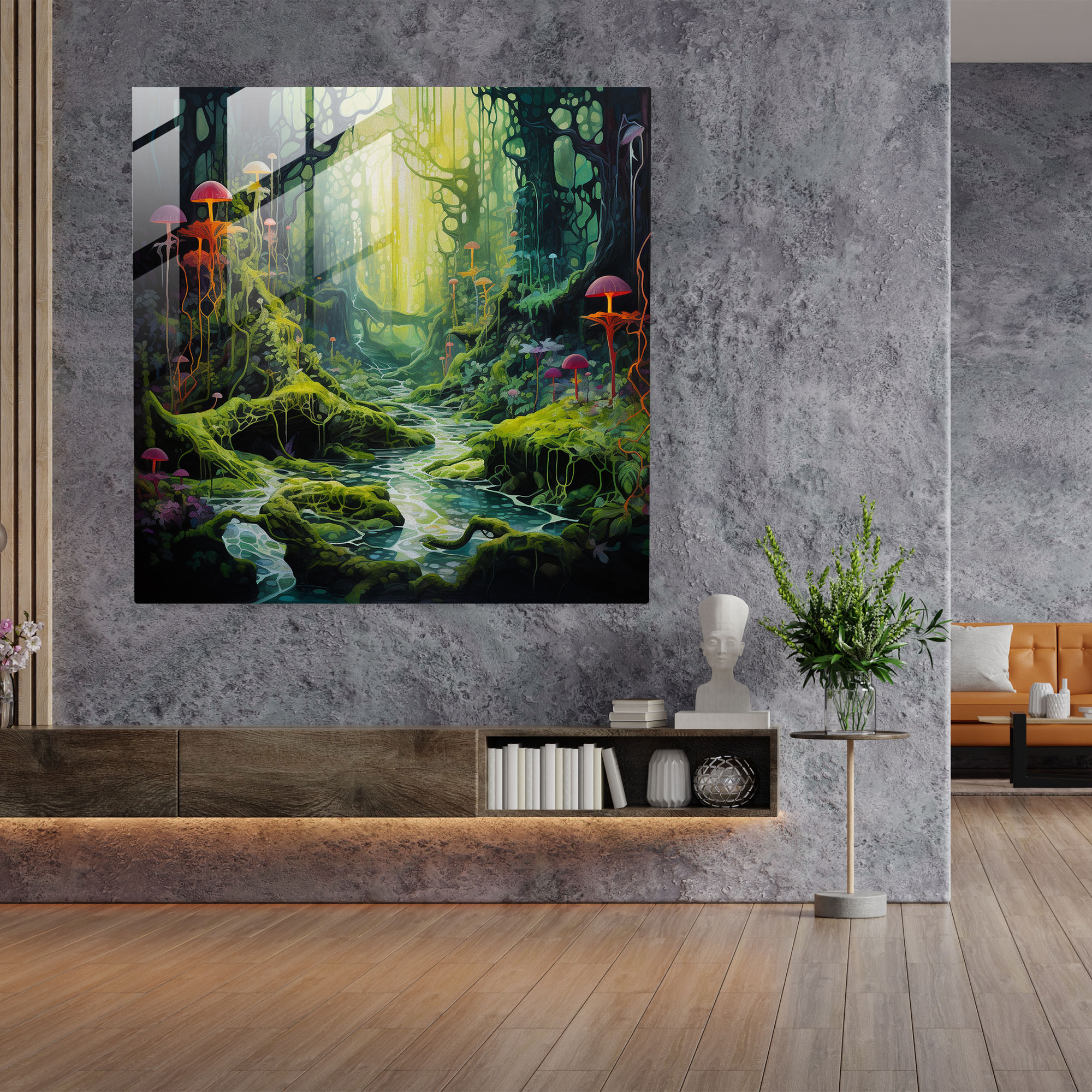 Moss Glass Print - Moss, Home Decoration, Glass Art, Magical Forest