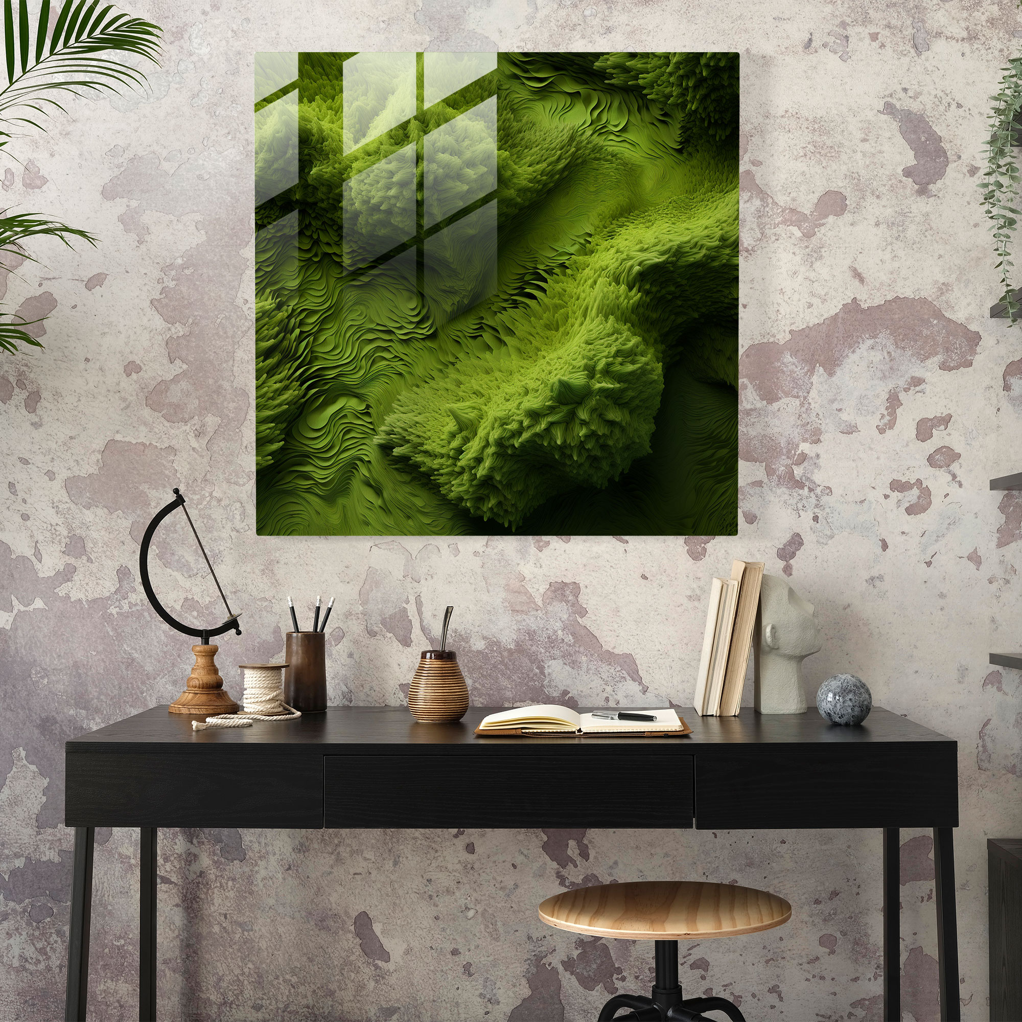 Moss Home Decoration - Moss, Glass Wall Art, Glass Print, Moss