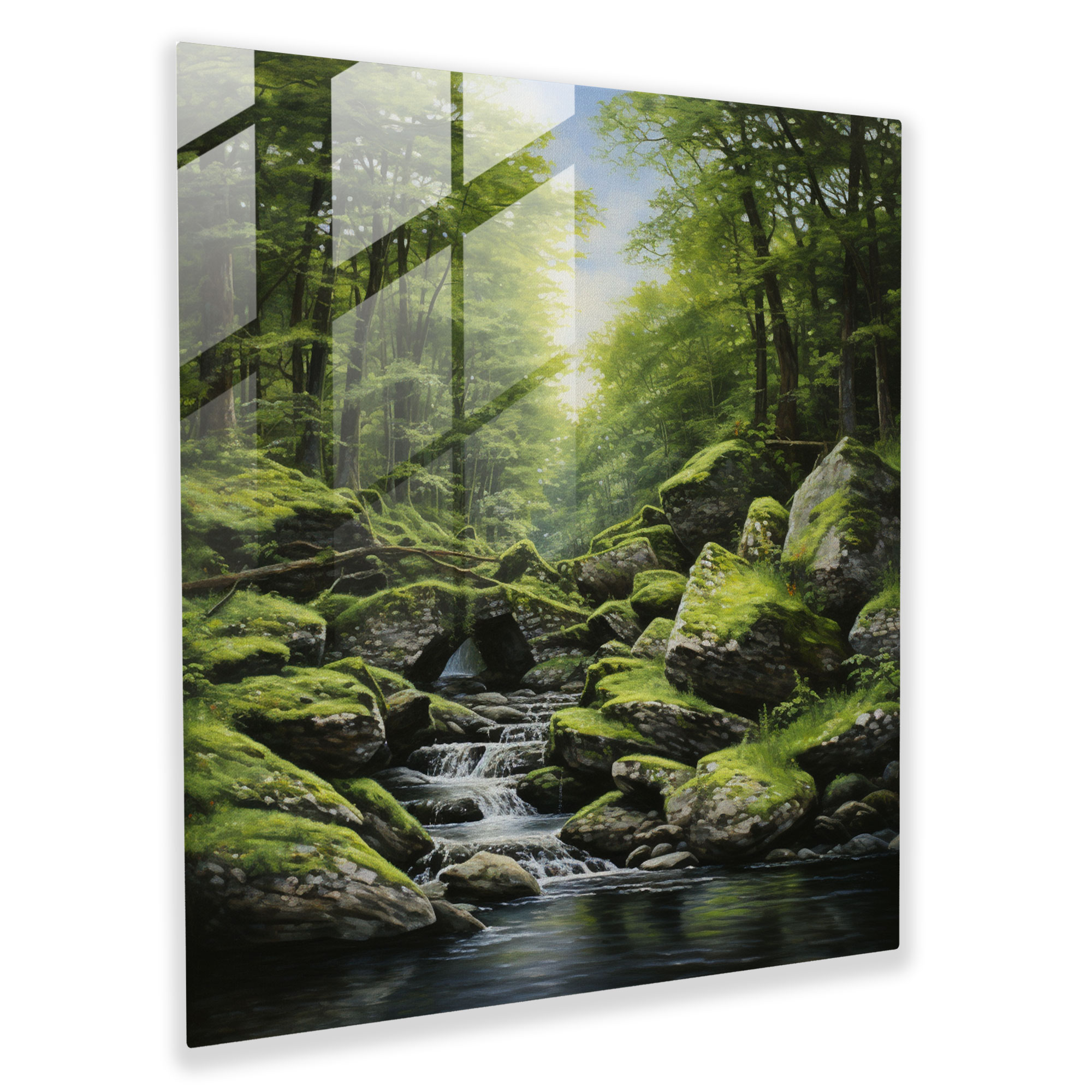 Moss Wall Decoration - Moss, Glass Art, Modern Art, Realistic Oil Painting
