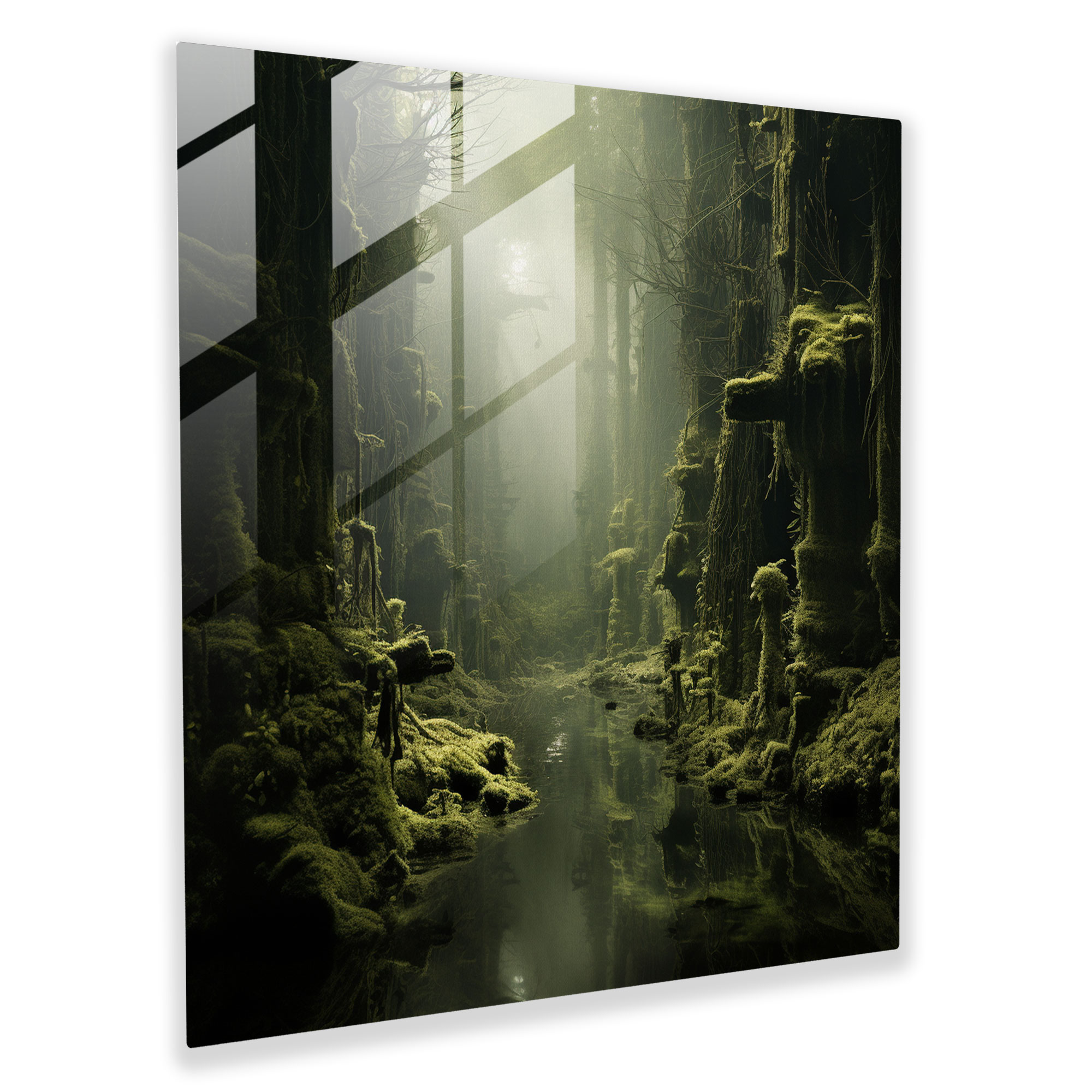 Moss Modern Art - Moss, Glass Art, Dreamlike Forest, Home Decoration