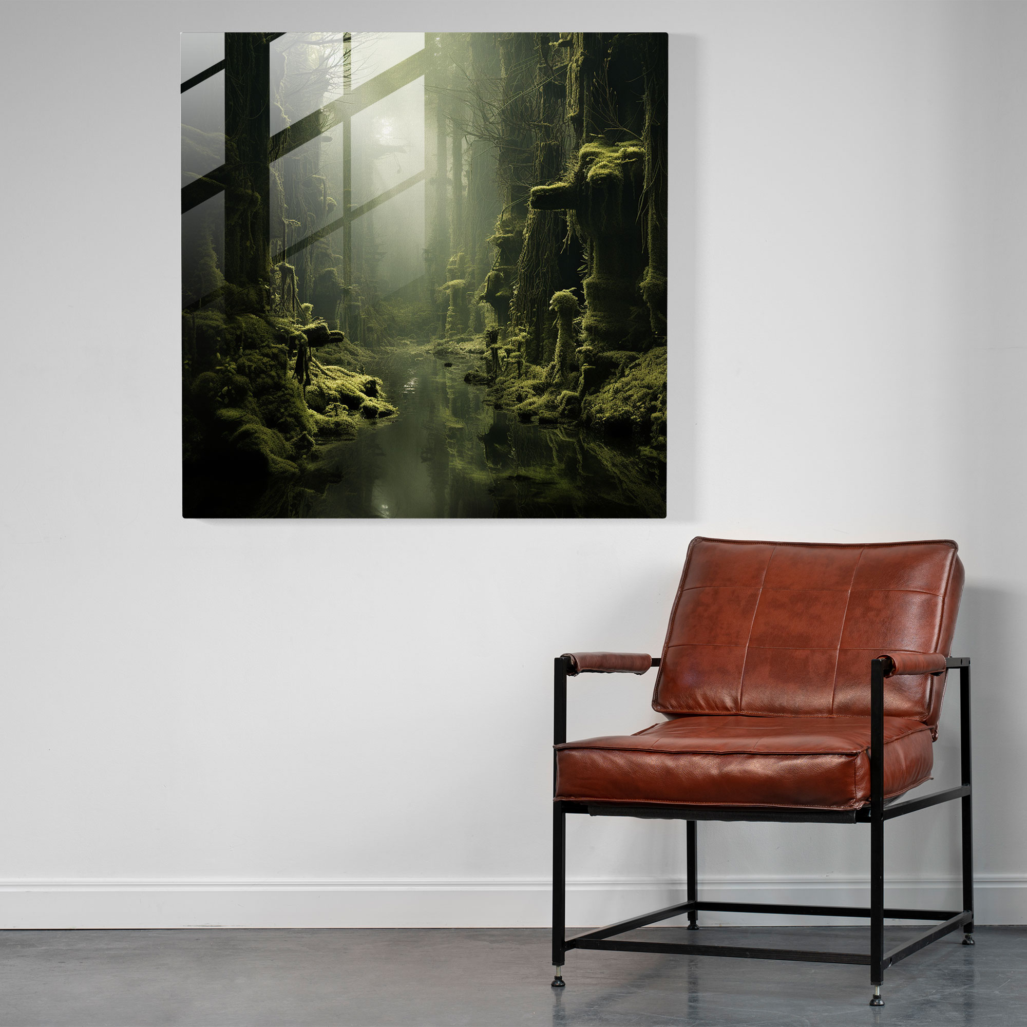 Moss Modern Art - Moss, Glass Art, Dreamlike Forest, Home Decoration