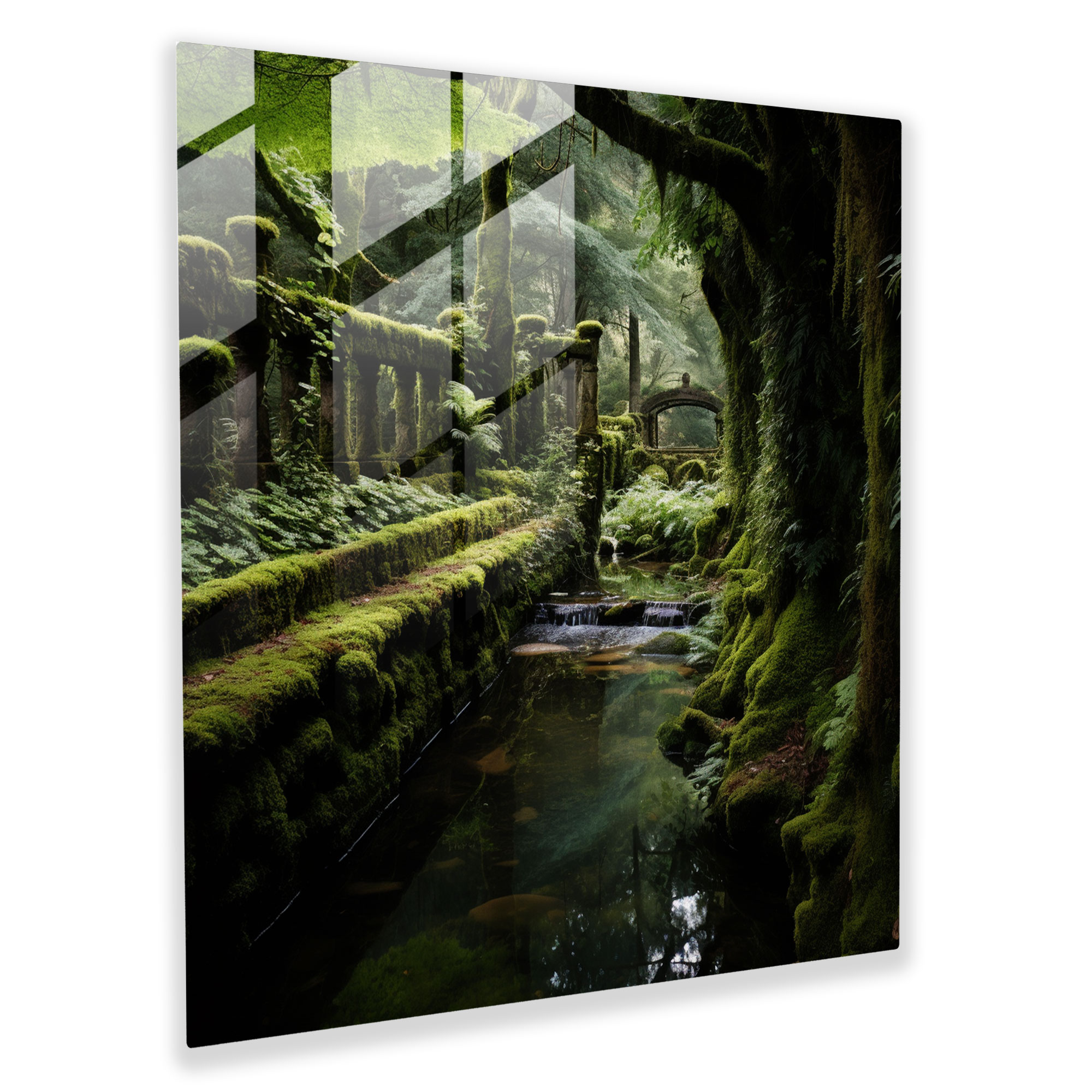 Moss Glass Print - Moss, Moss, Moss-Covered Secret Garden, Home Decoration