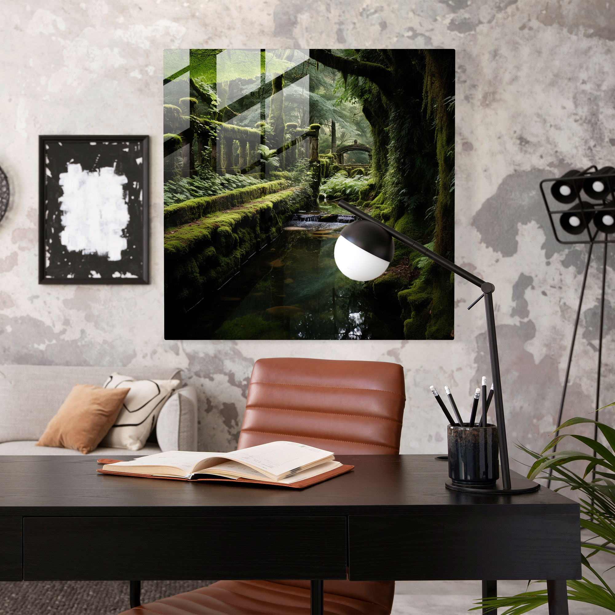 Moss Glass Print - Moss, Moss, Moss-Covered Secret Garden, Home Decoration