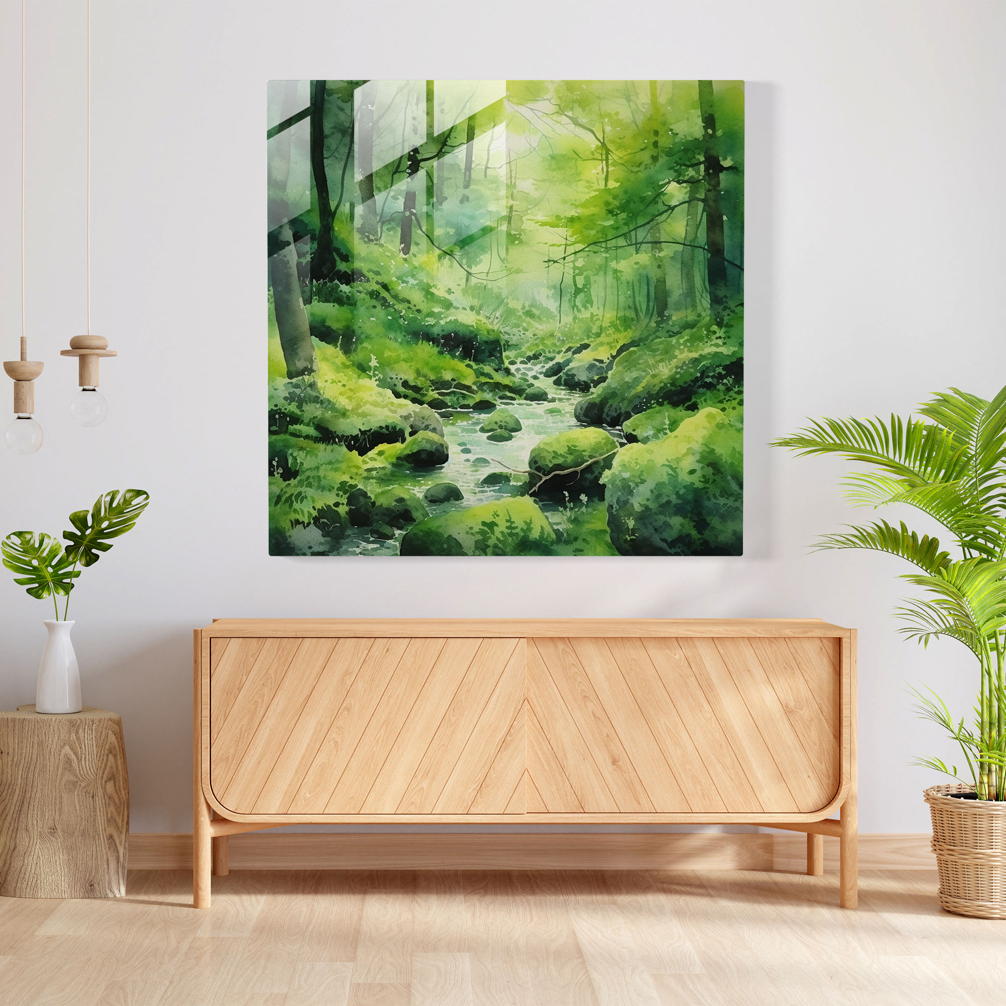 Moss Glass Print - Moss, Home Decoration, Glass Art, Glass Print