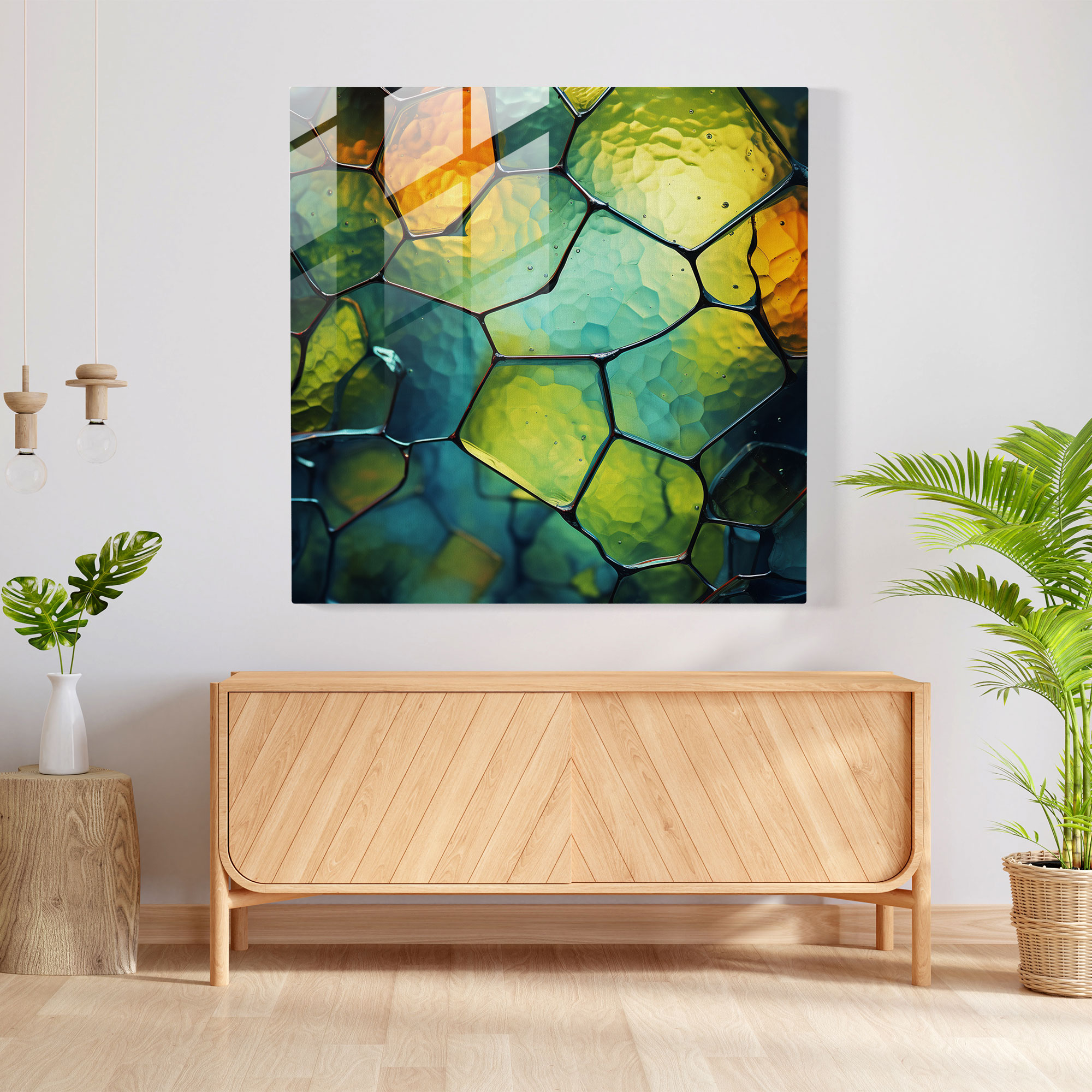 Vibrant Moss Glass Print - Moss, Home Decoration, Glass Print, Modern Art