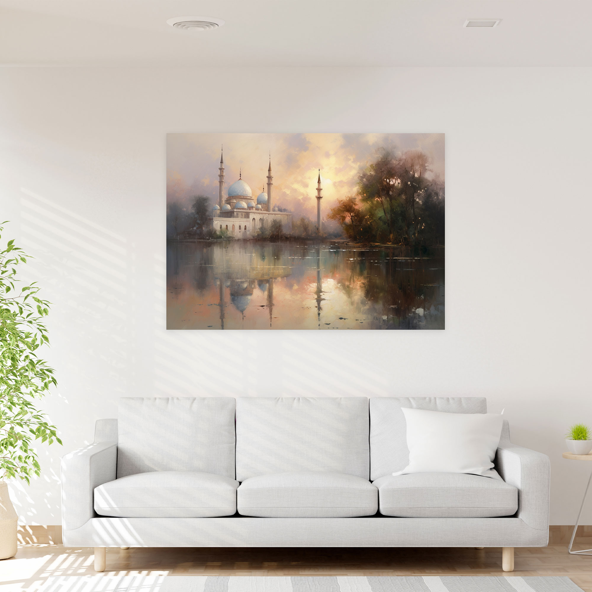 Impressionist Mosque Canvas Print - Mosque, Home Decoration, Wall Decoration, Canvas
