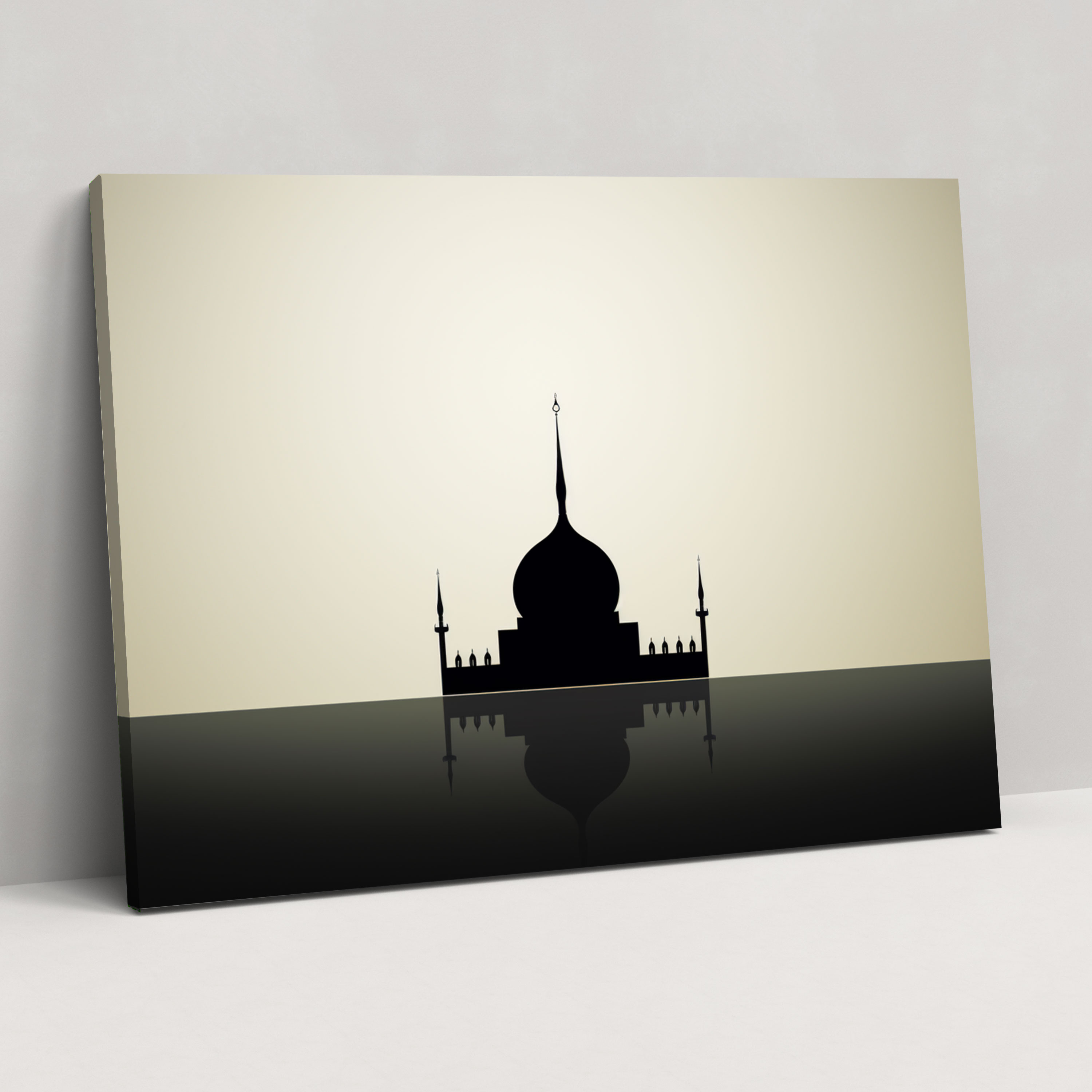 Minimalist Mosque Wall Art - Mosque, Wall Decoration, Canvas Wall Art, Silhouette