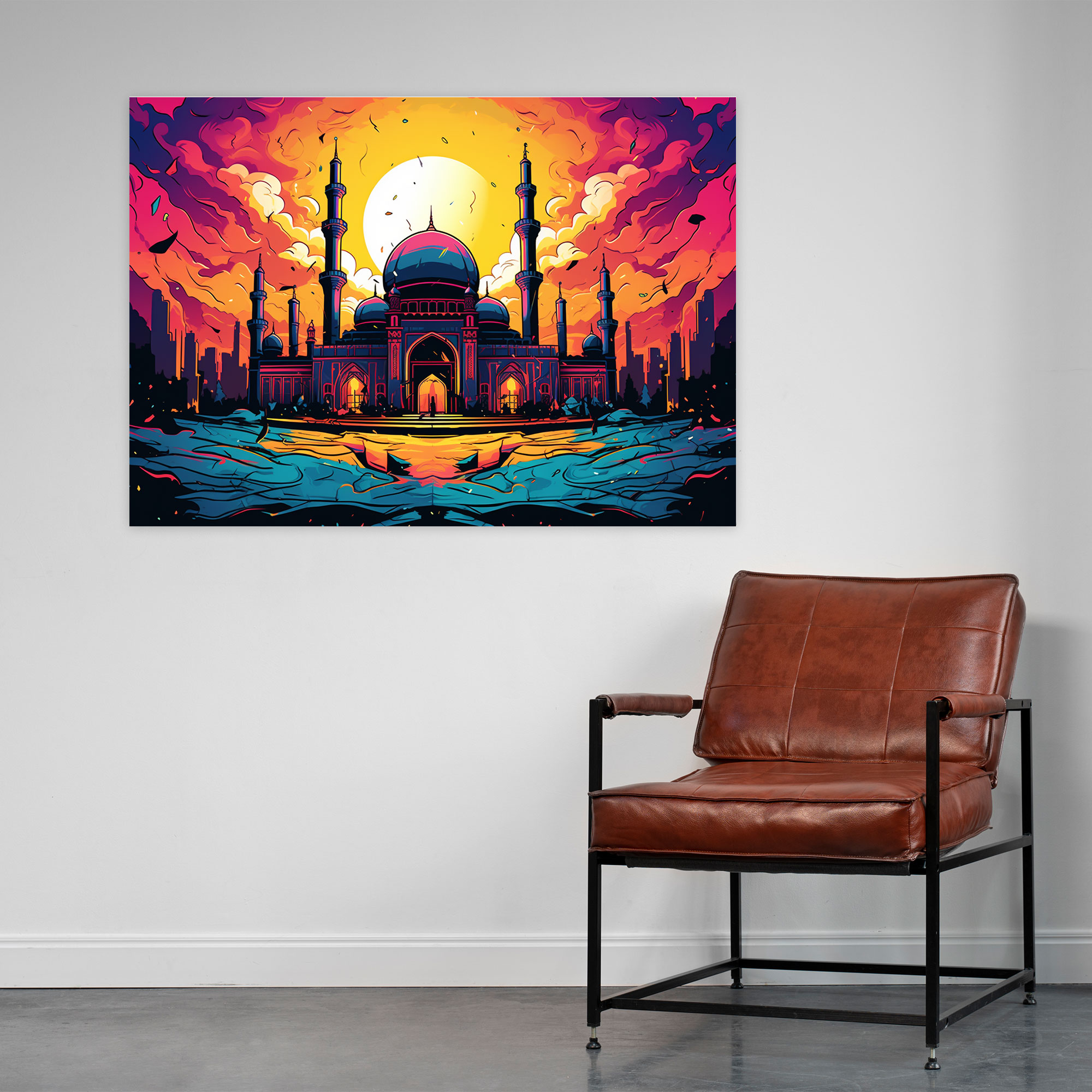 Pop Art Mosque Canvas Print - Mosque, Pop Art, Vibrant, Mosque