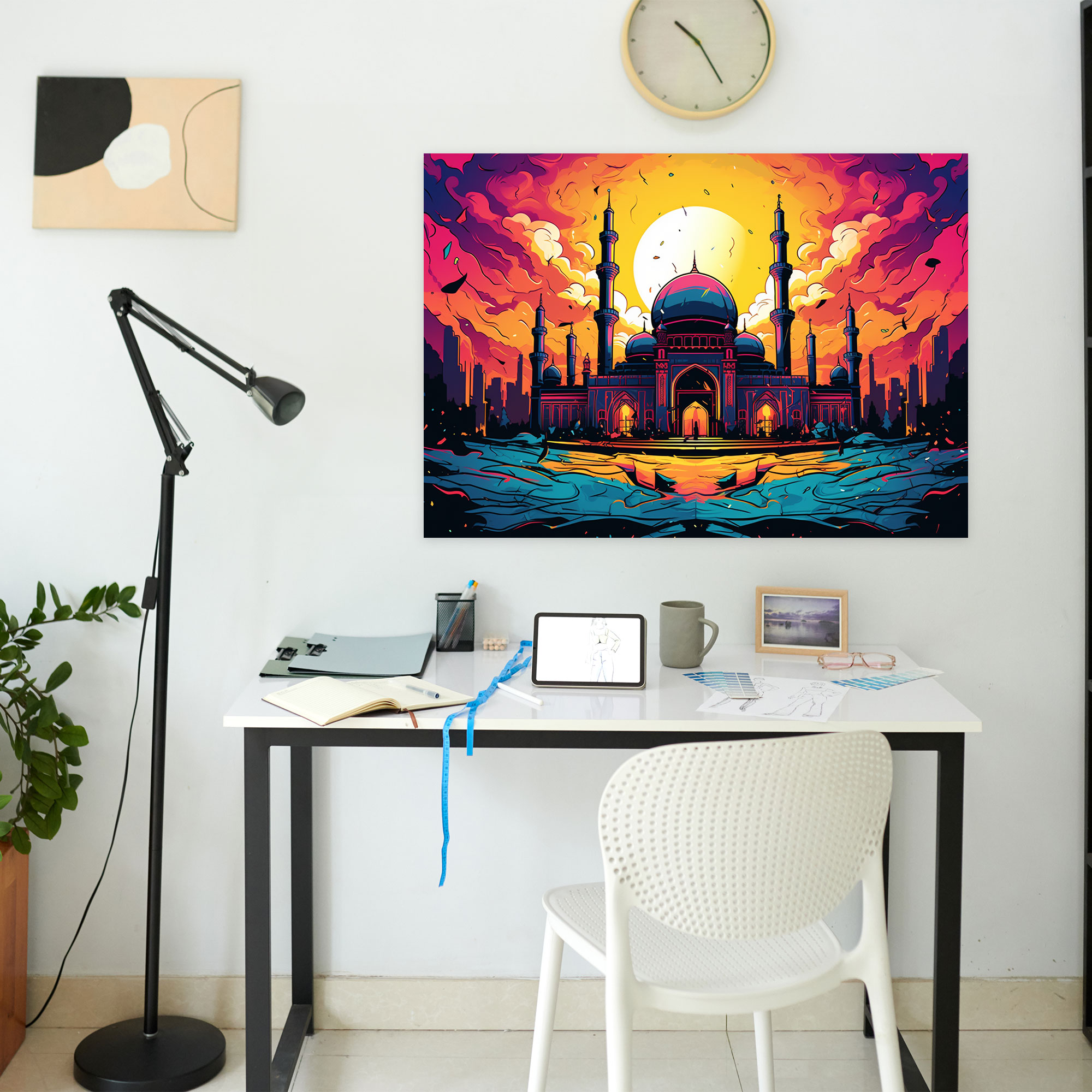 Pop Art Mosque Canvas Print - Mosque, Pop Art, Vibrant, Mosque