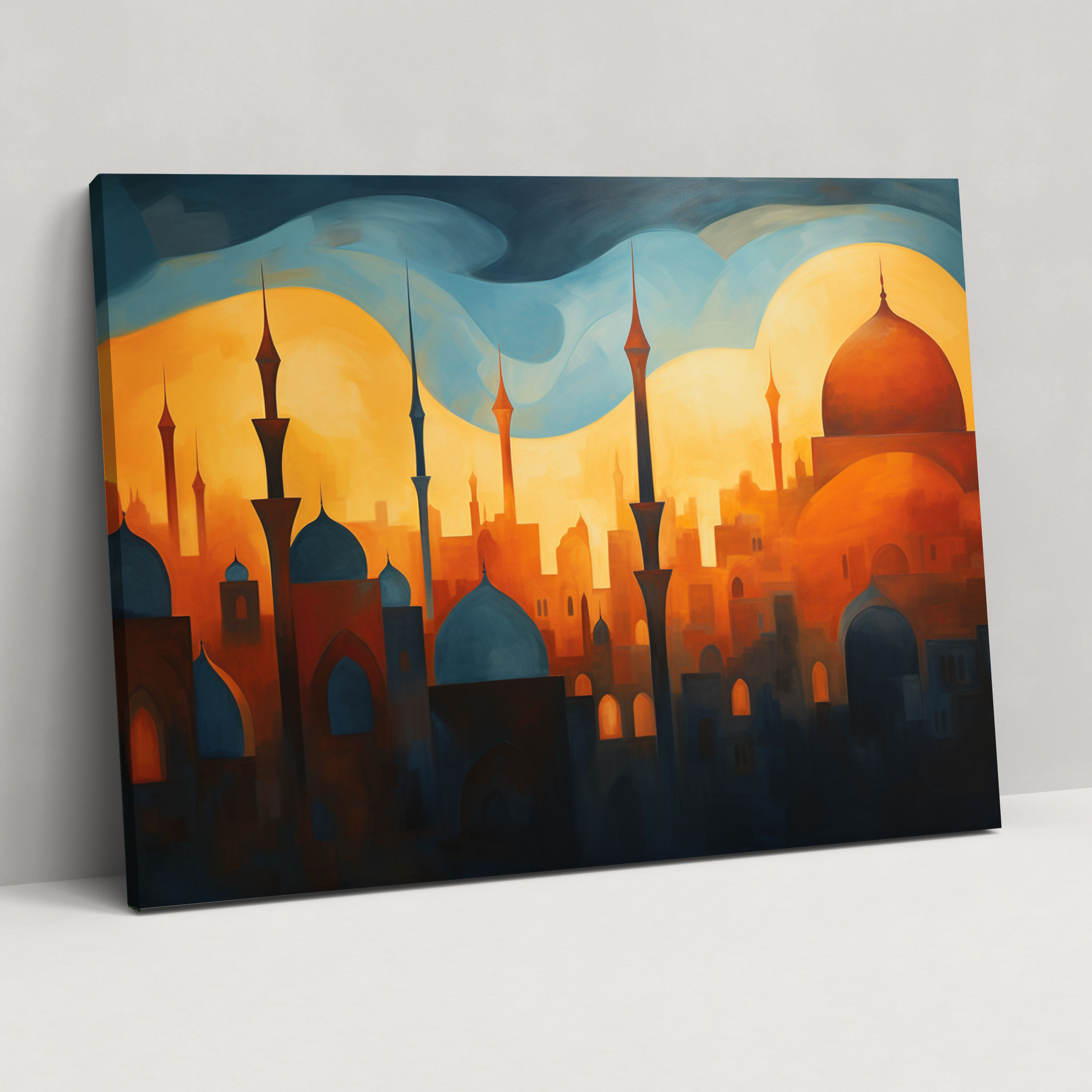 Mosque Canvas Print - Mosque, Abstract Oil Painting, Canvas, Mosque