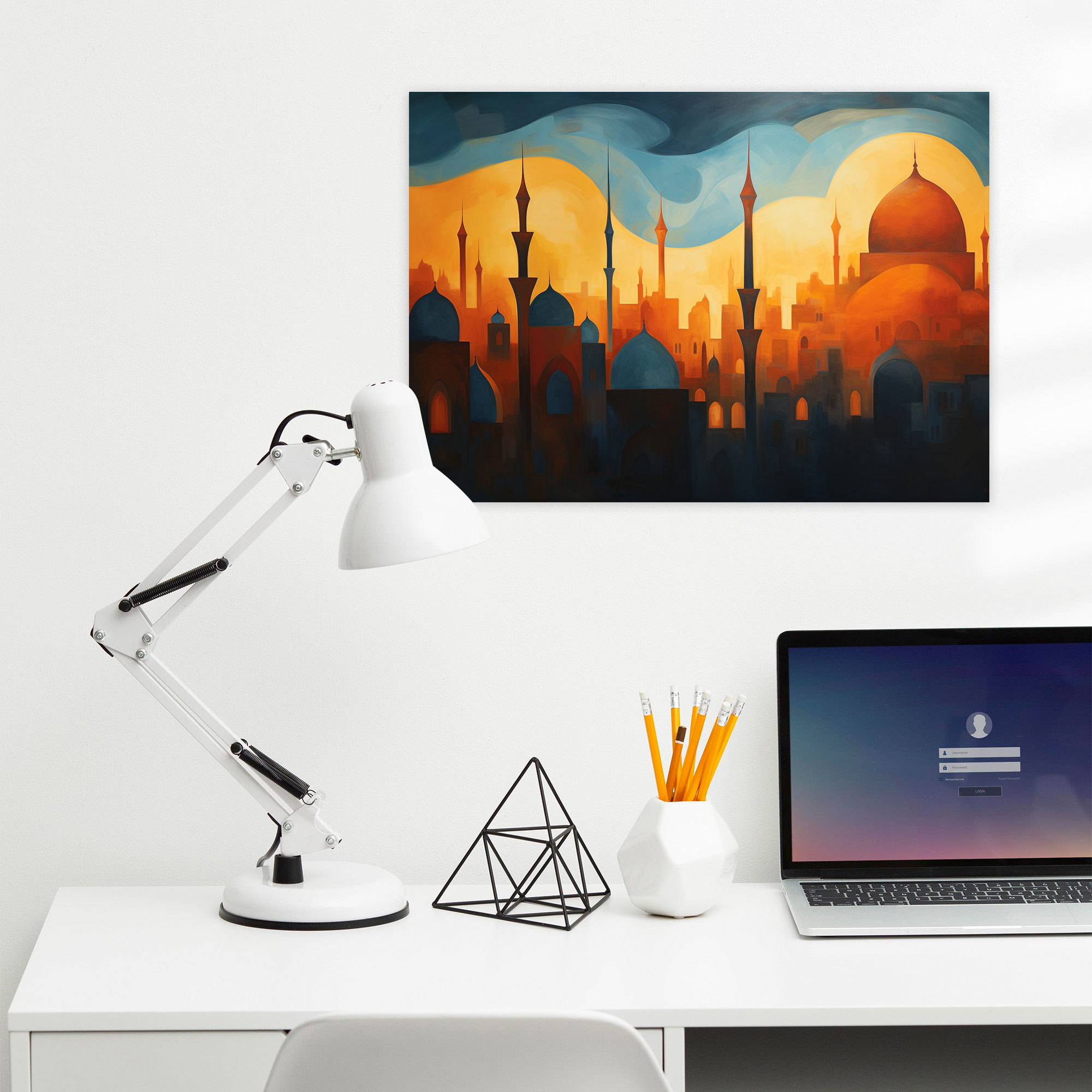 Mosque Canvas Print - Mosque, Abstract Oil Painting, Canvas, Mosque