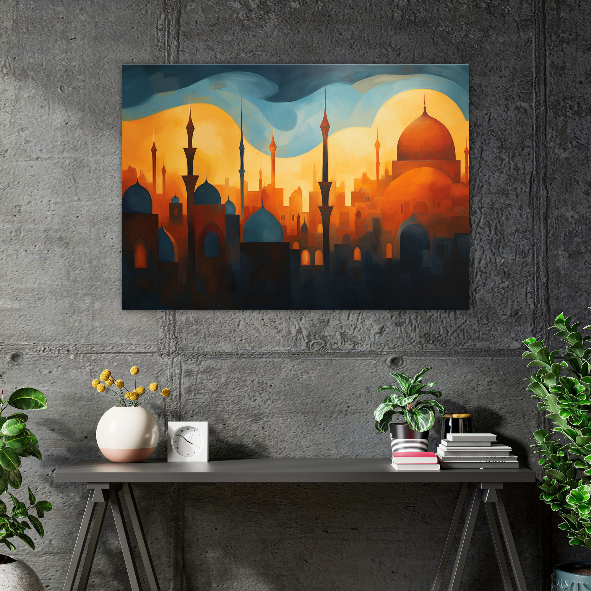 Mosque Canvas Print - Mosque, Abstract Oil Painting, Canvas, Mosque