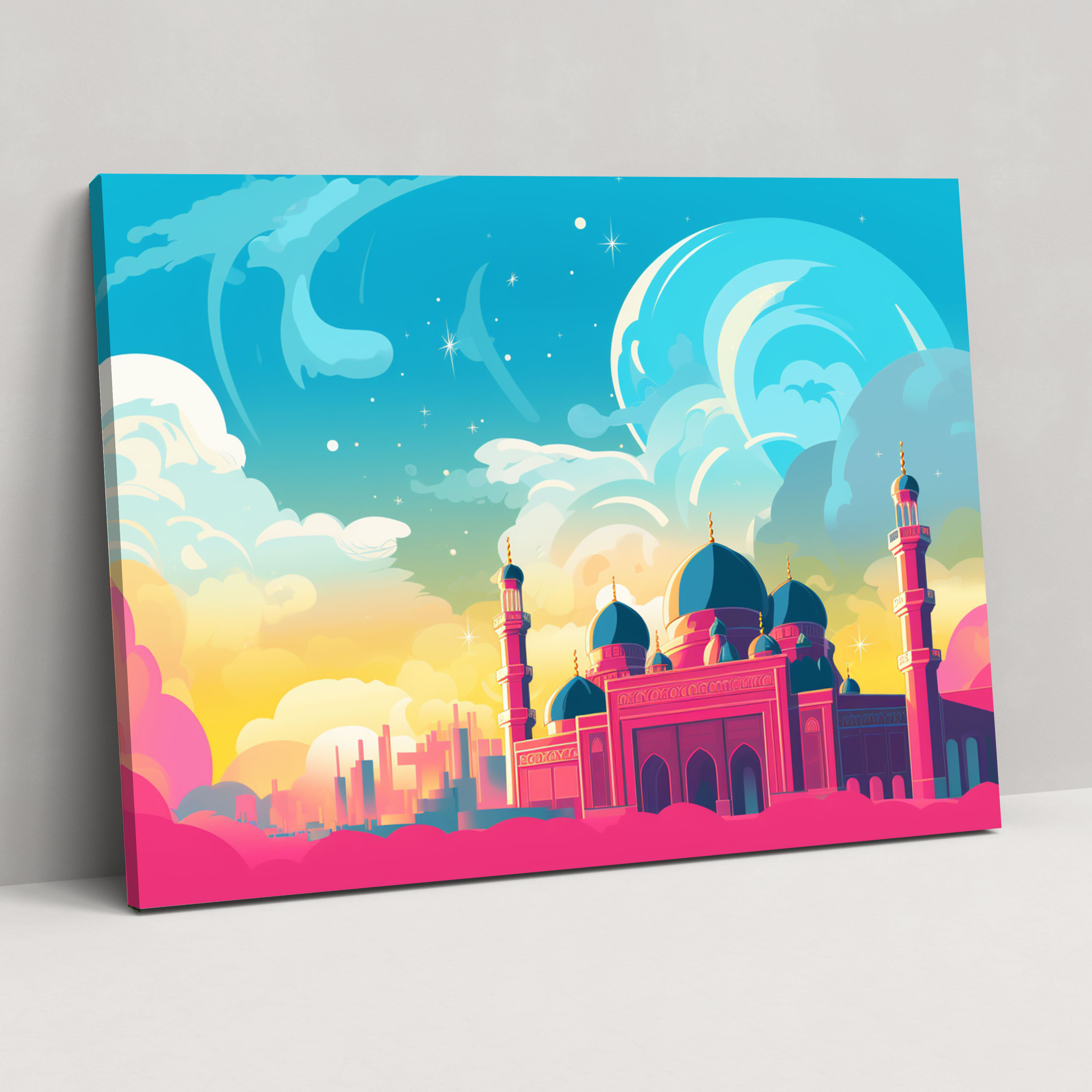 Modern Mosque Wall Art - Mosque, Pop Art Inspired Illustration, Mosque, Contemporary Flair