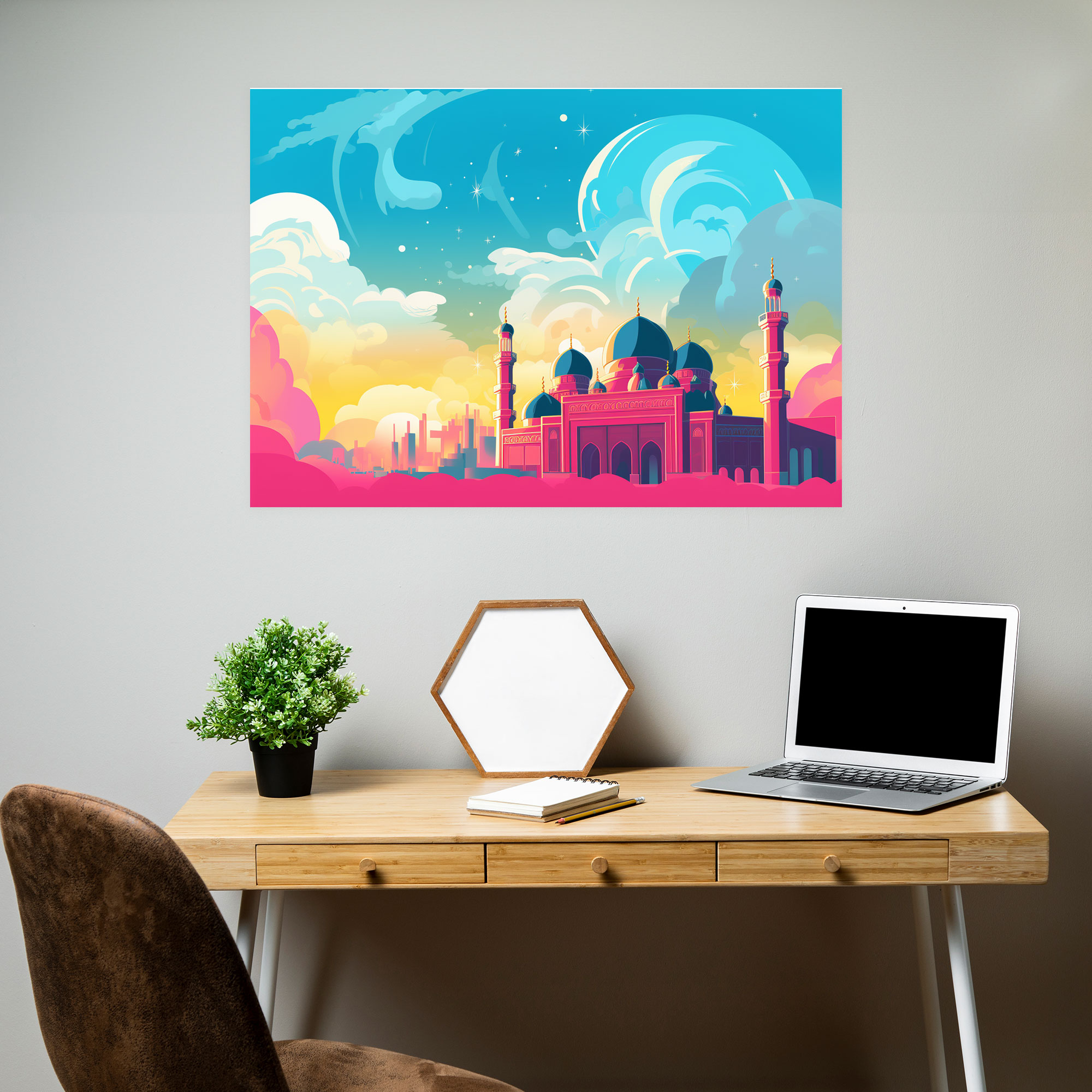 Modern Mosque Wall Art - Mosque, Pop Art Inspired Illustration, Mosque, Contemporary Flair