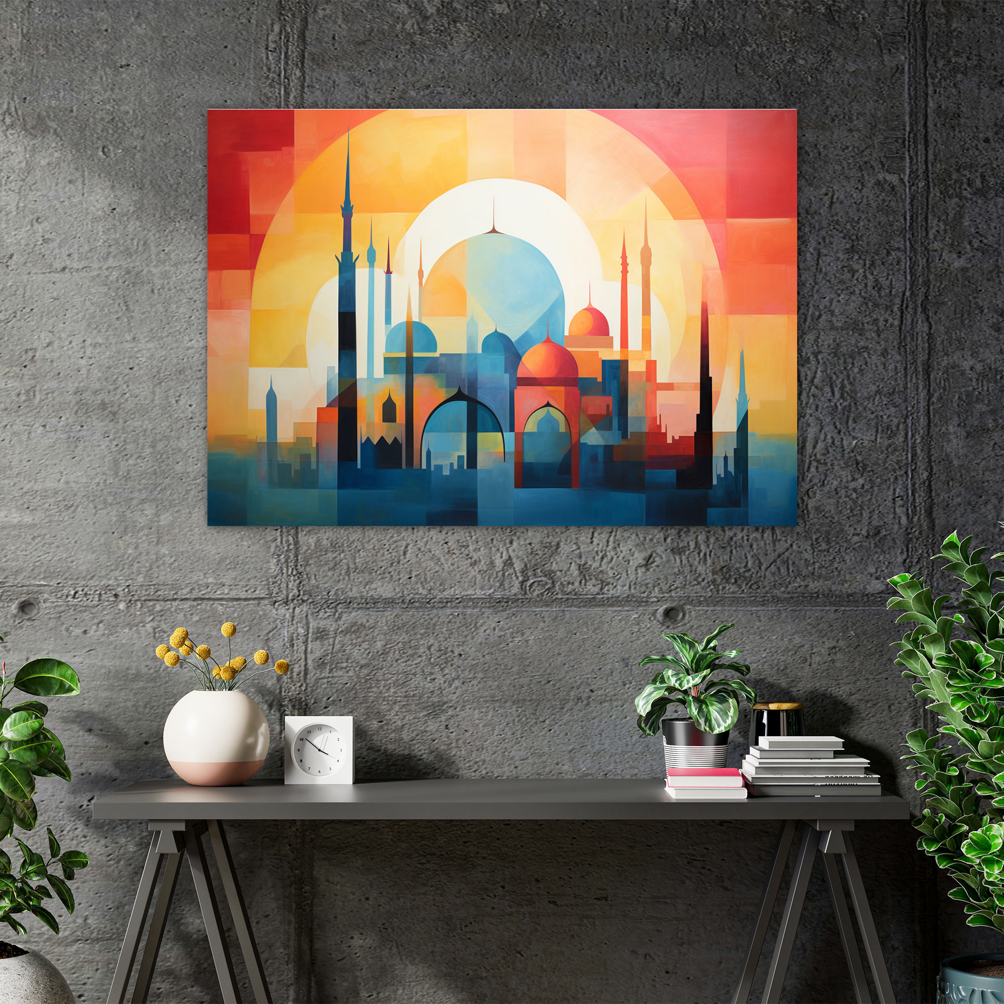 Modern Soyut Duvar Sanatı - Cam Tablo - Cami Modern Soyut Tablo Ev Dekorasyonu