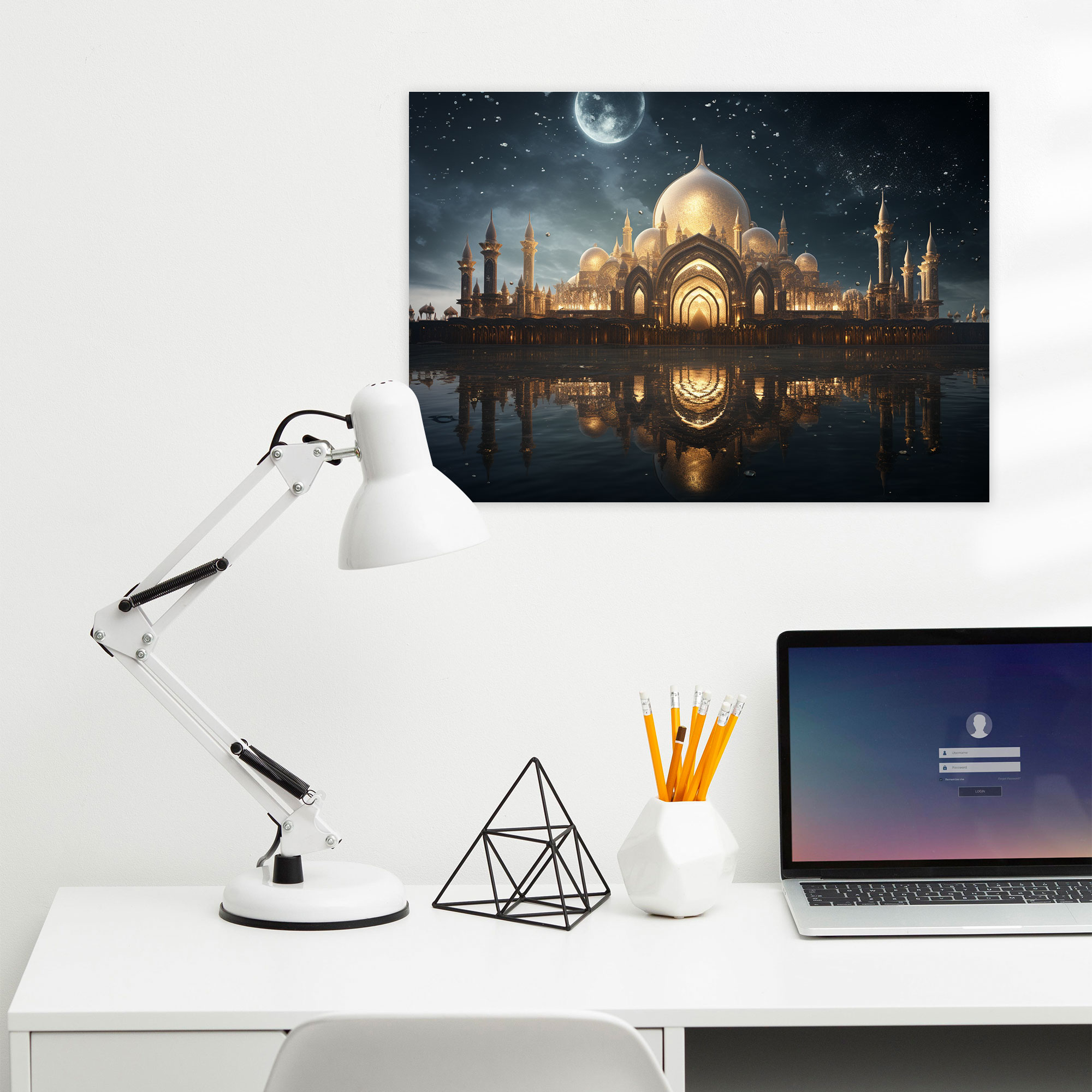 Futuristic Mosque Wall Art - Digital Art Canvas Print - Mosque, Wall Art, Cosmic, Wall Decoration