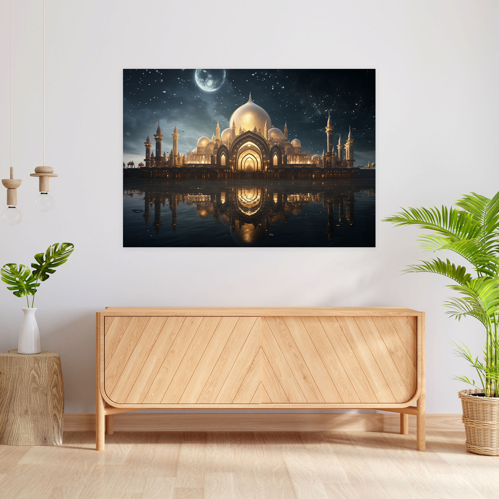 Futuristic Mosque Wall Art - Digital Art Canvas Print - Mosque, Wall Art, Cosmic, Wall Decoration