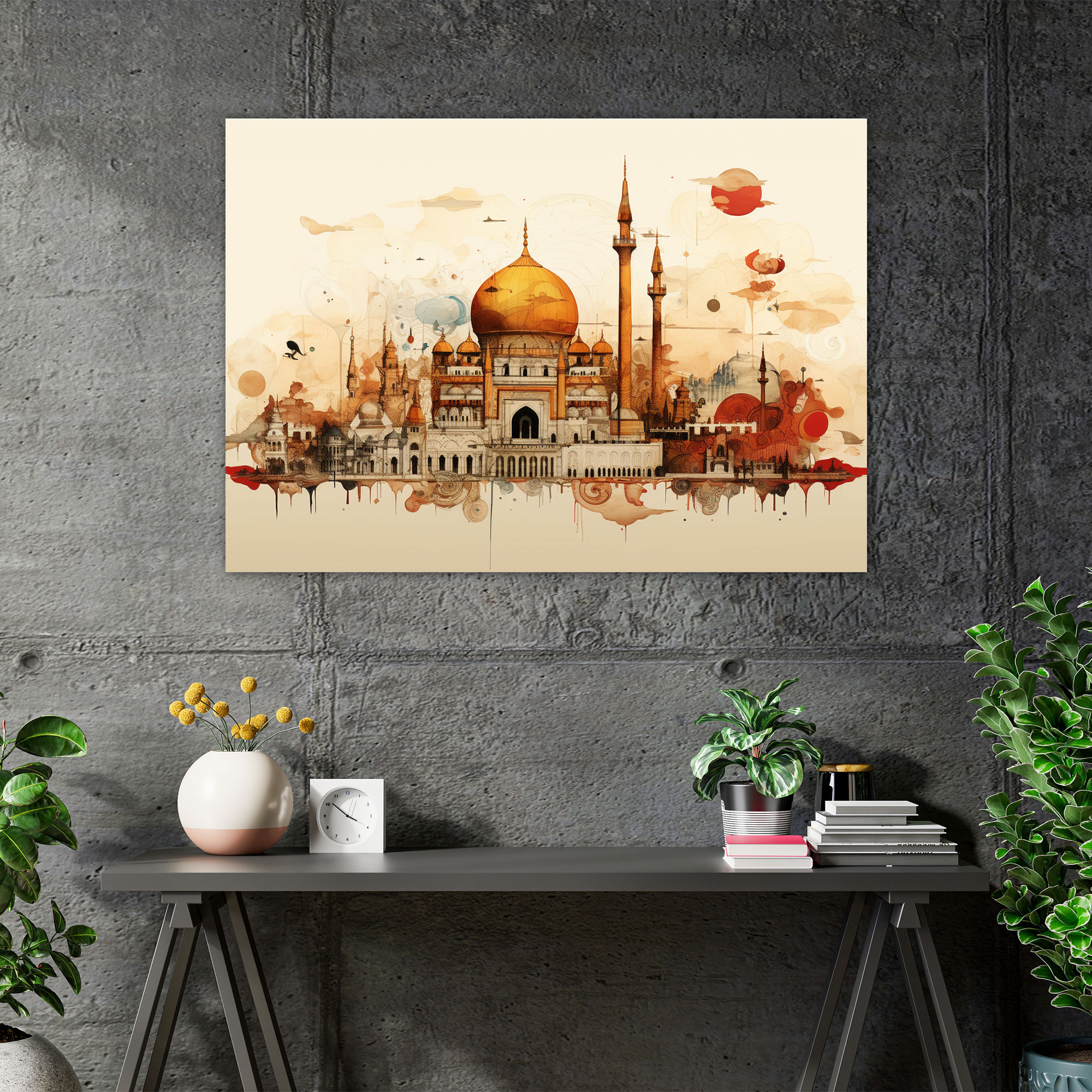 Mosques Collage Wall Decoration - Artistic Canvas Print - Mosque, Mosques From Around The World, Mosque, Vibrant