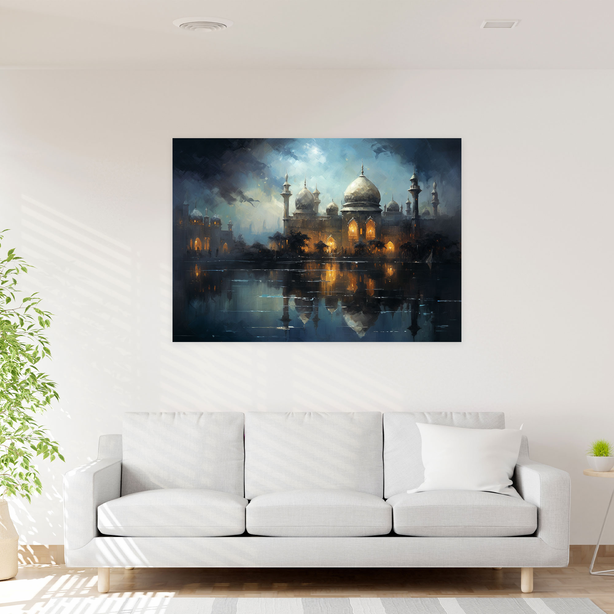 Dreamy Mosque Canvas Print - Impressionist Wall Art - Mosque, Home Decoration, Atmospheric, Canvas