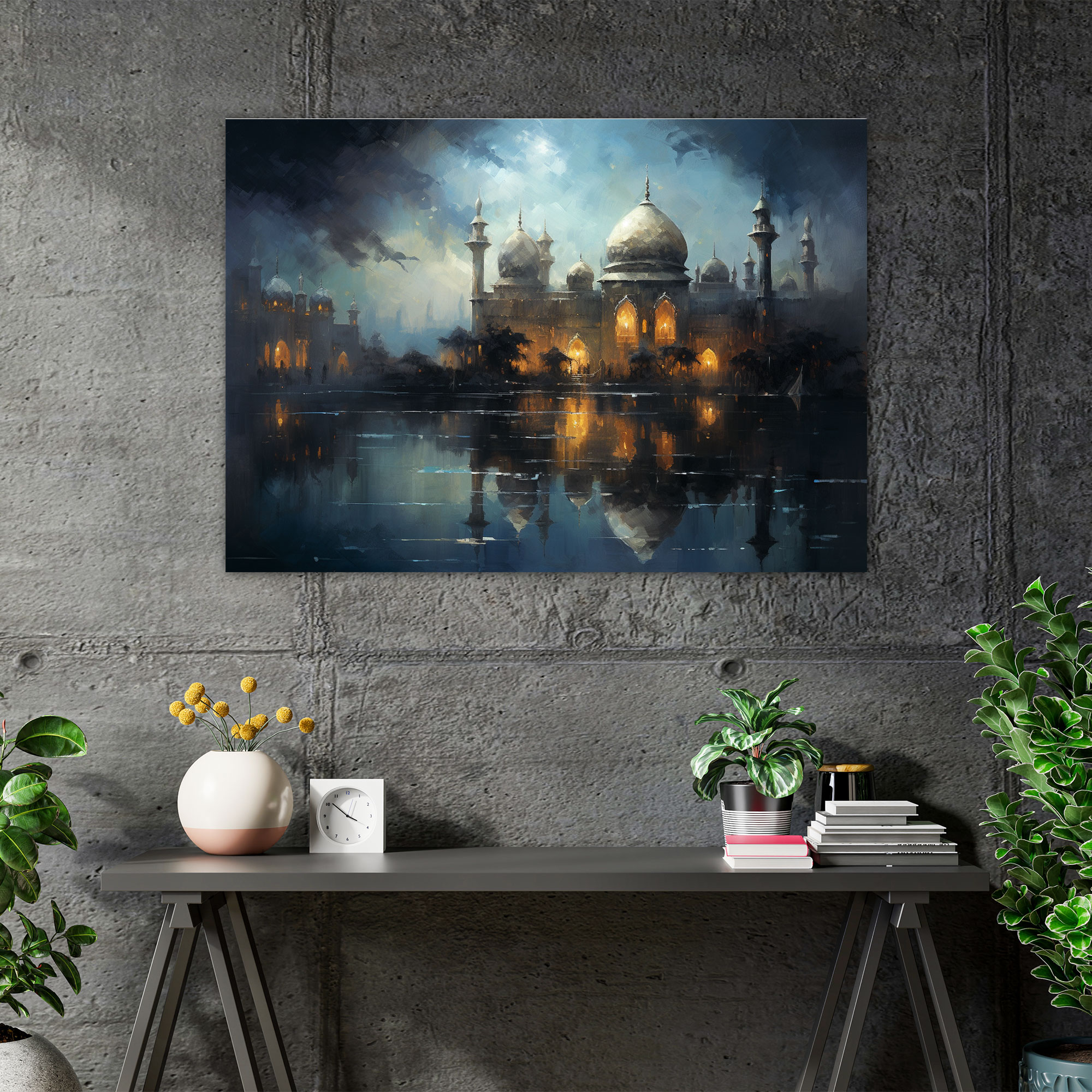 Dreamy Mosque Canvas Print - Impressionist Wall Art - Mosque, Home Decoration, Atmospheric, Canvas