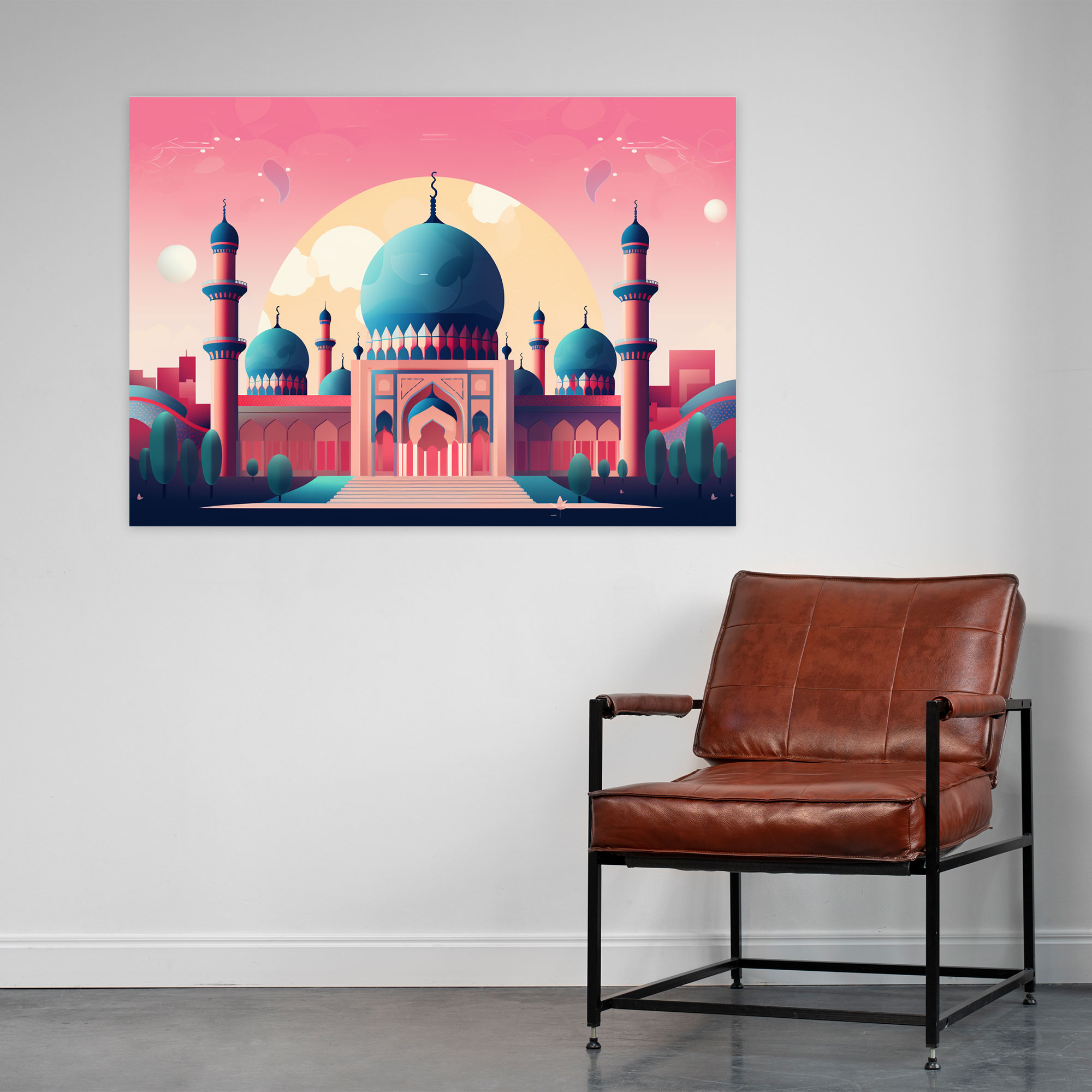 Geometric Mosque Canvas Print - Mosque, Wall Decoration, Canvas Wall Art, Mosque