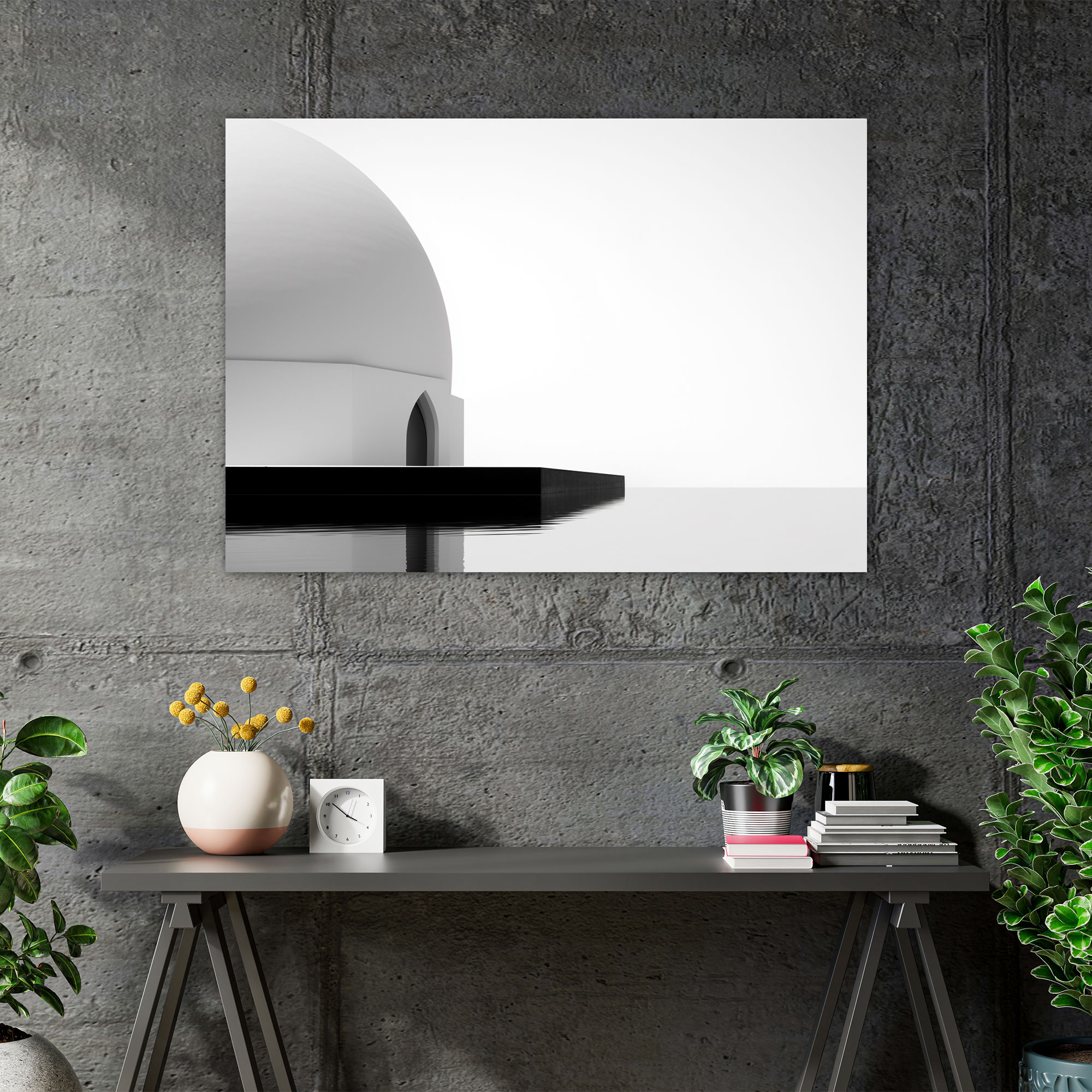 Minimalist Mosque Canvas Print - Mosque, Mosque, Sophistication, Minimalist