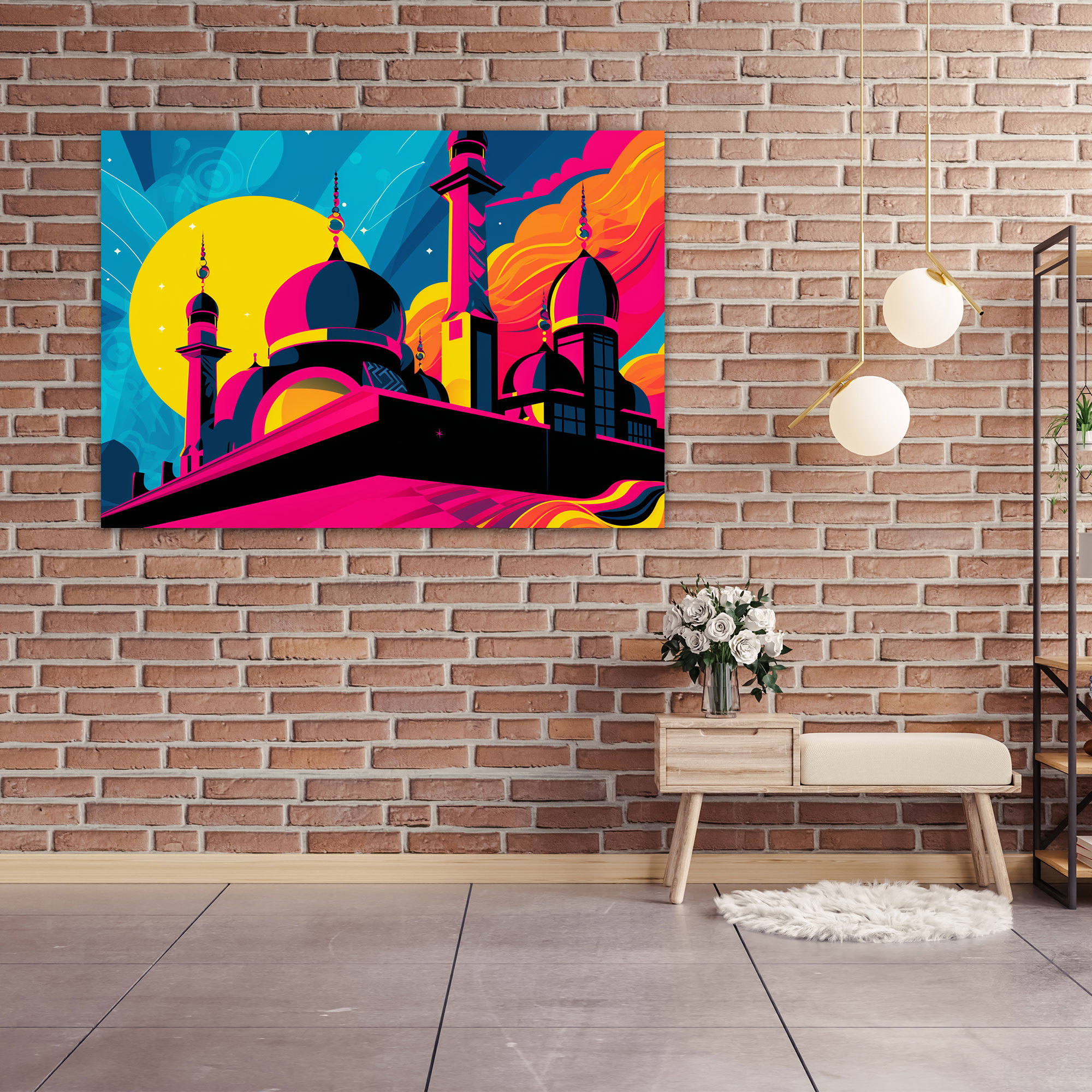 Pop Art Camii Duvar Sanatı - Kanvas Tablo Ev Dekorasyonu Duvar Dekorasyonu