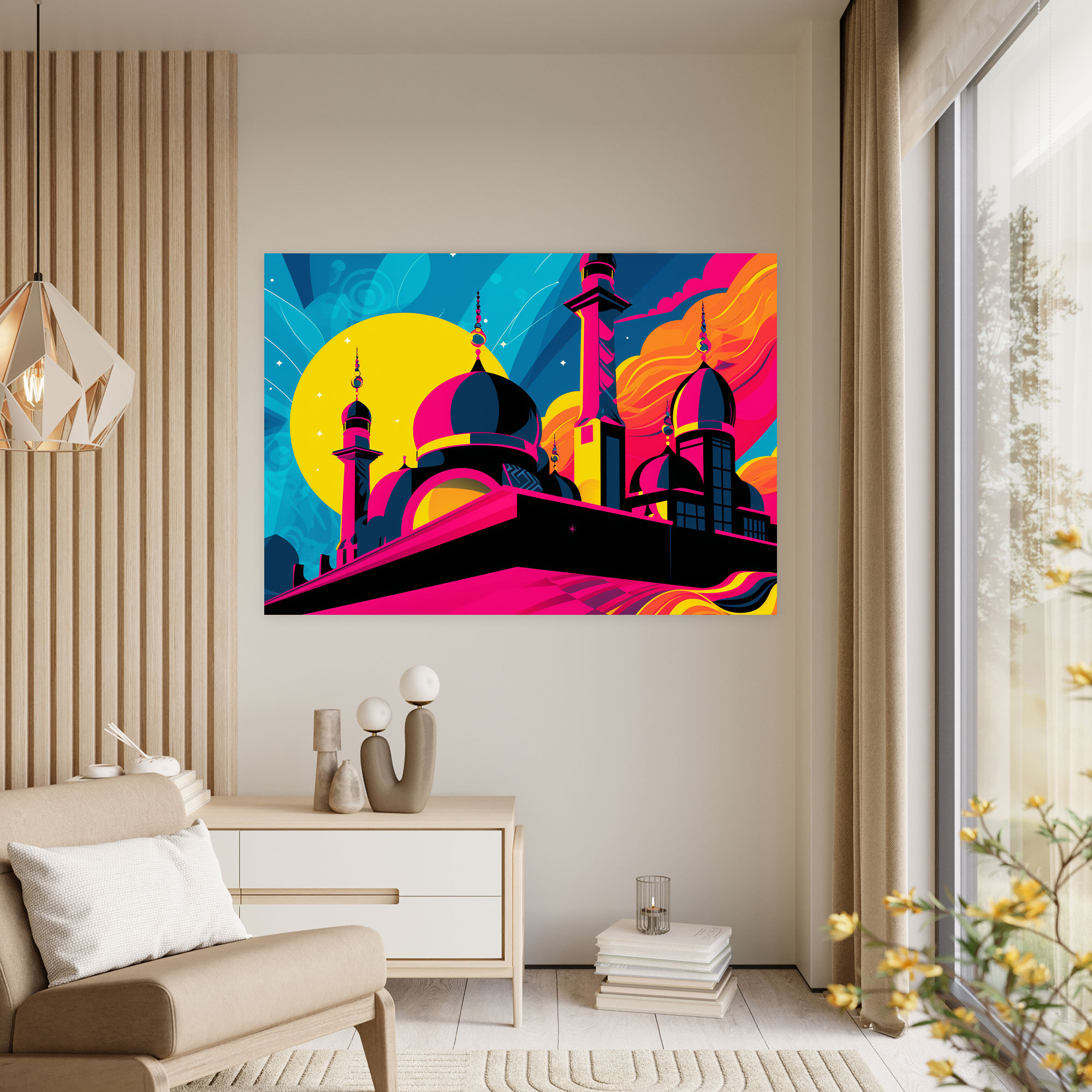 Pop Art Camii Duvar Sanatı - Kanvas Tablo Ev Dekorasyonu Duvar Dekorasyonu