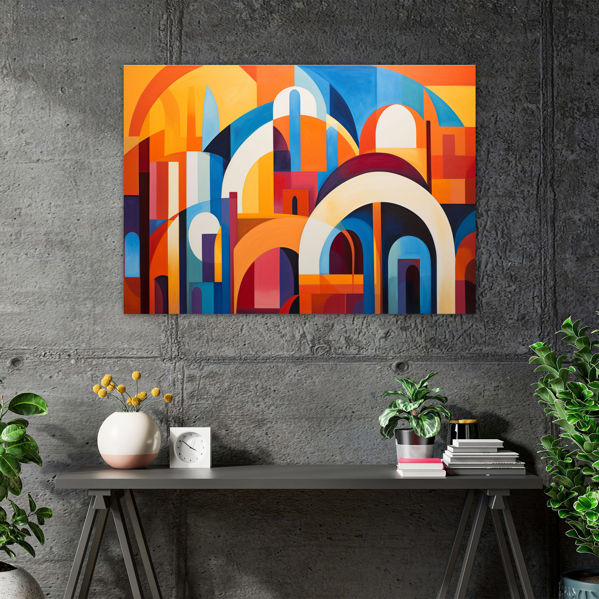 Modern Camii Kanvas Tablo - Canlı Renkler Modern Tasarım