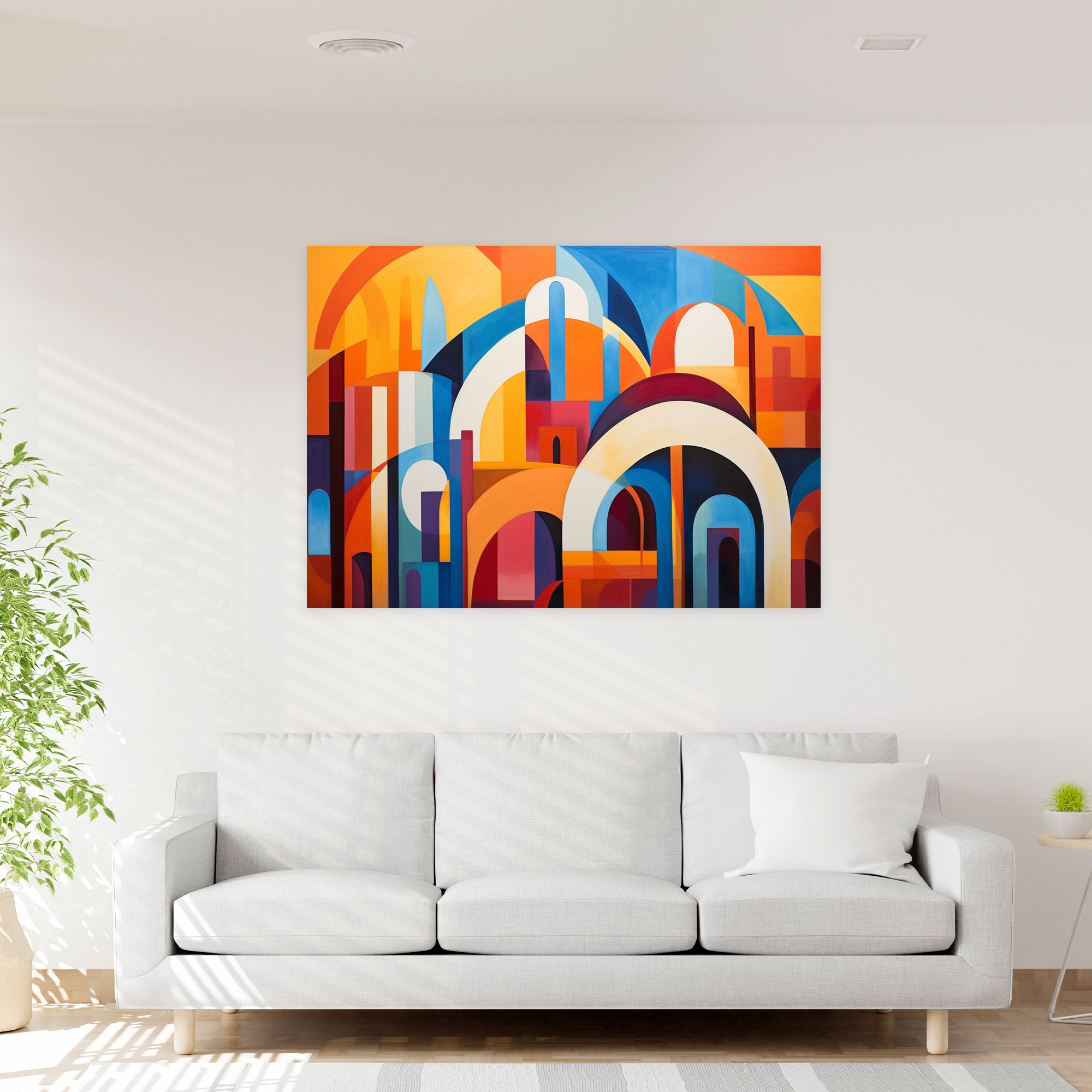Modern Camii Kanvas Tablo - Canlı Renkler Modern Tasarım