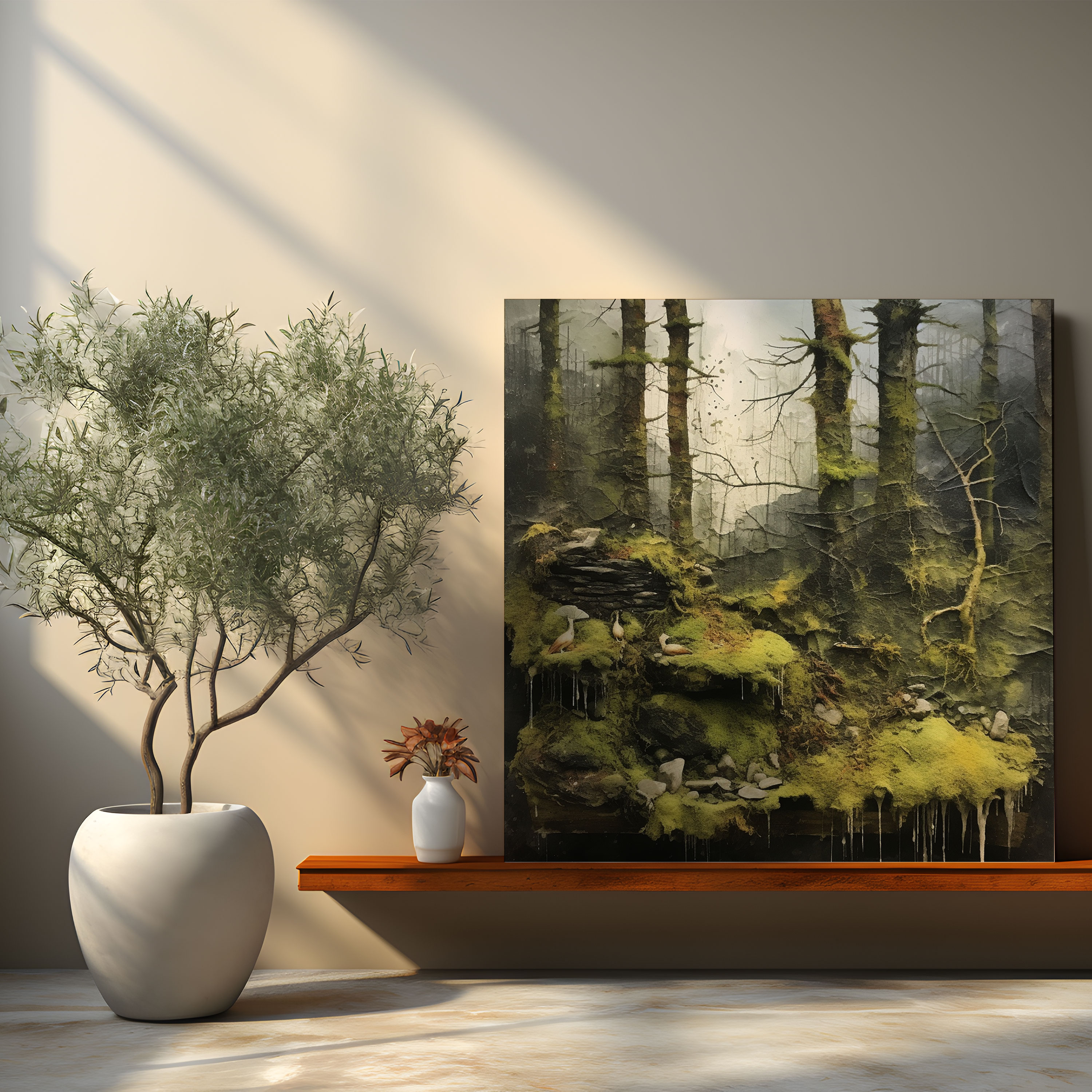 Mossy Woodland Wall Art - Moss, Moss, Canvas Print, Canvas Wall Art