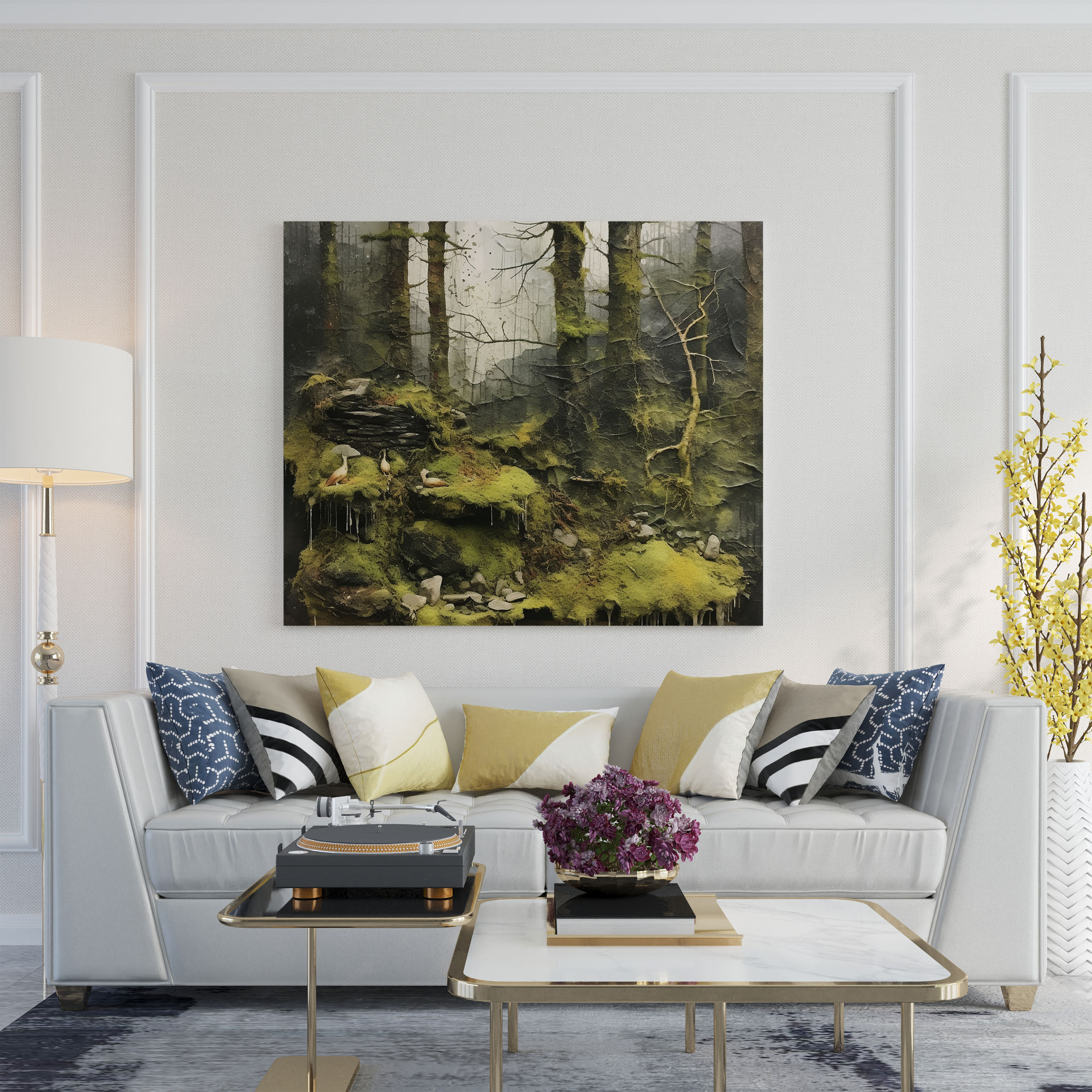 Mossy Woodland Wall Art - Moss, Moss, Canvas Print, Canvas Wall Art