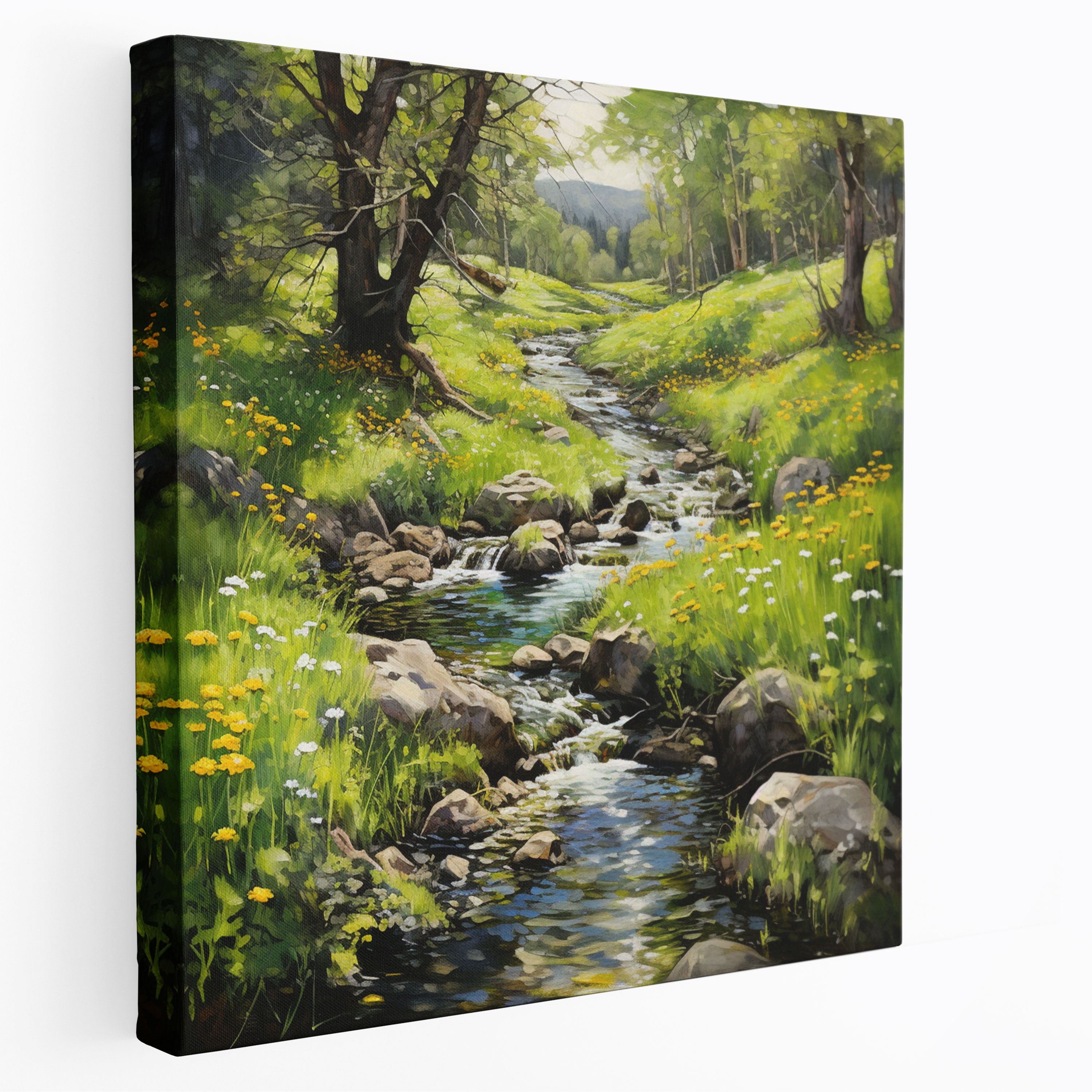 Mossy Stream Wall Art - Moss, Wall Decoration, Moss, Canvas