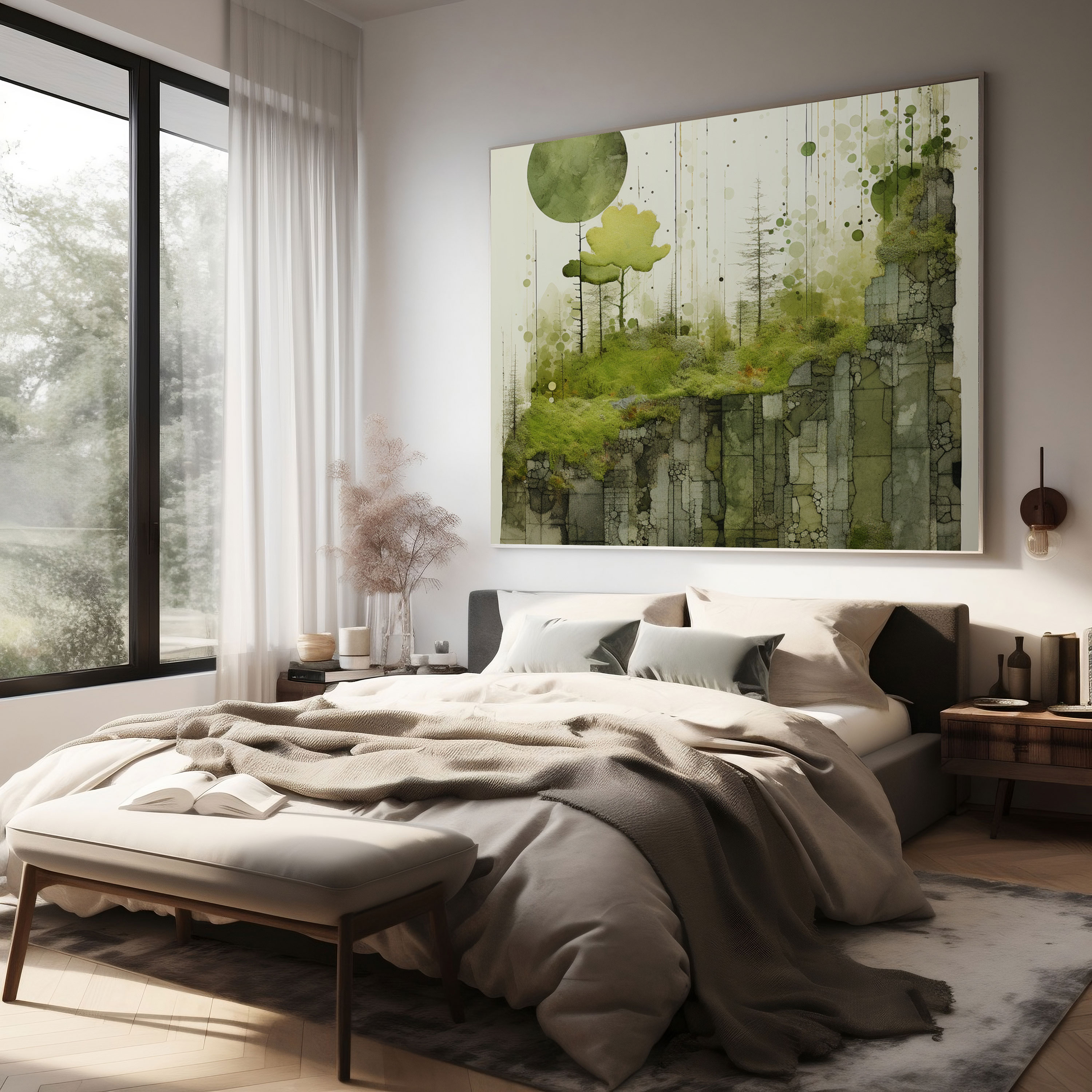 Moss Collage Wall Art - Moss, Canvas Wall Art, Moss, Wall Decoration