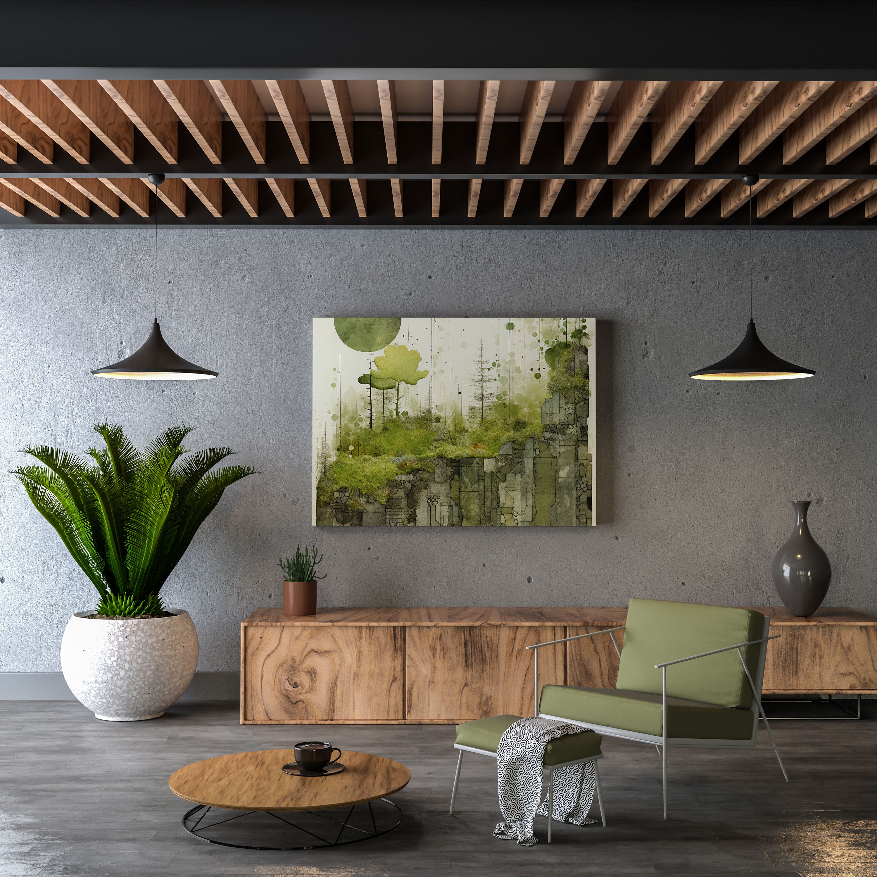 Moss Collage Wall Art - Moss, Canvas Wall Art, Moss, Wall Decoration