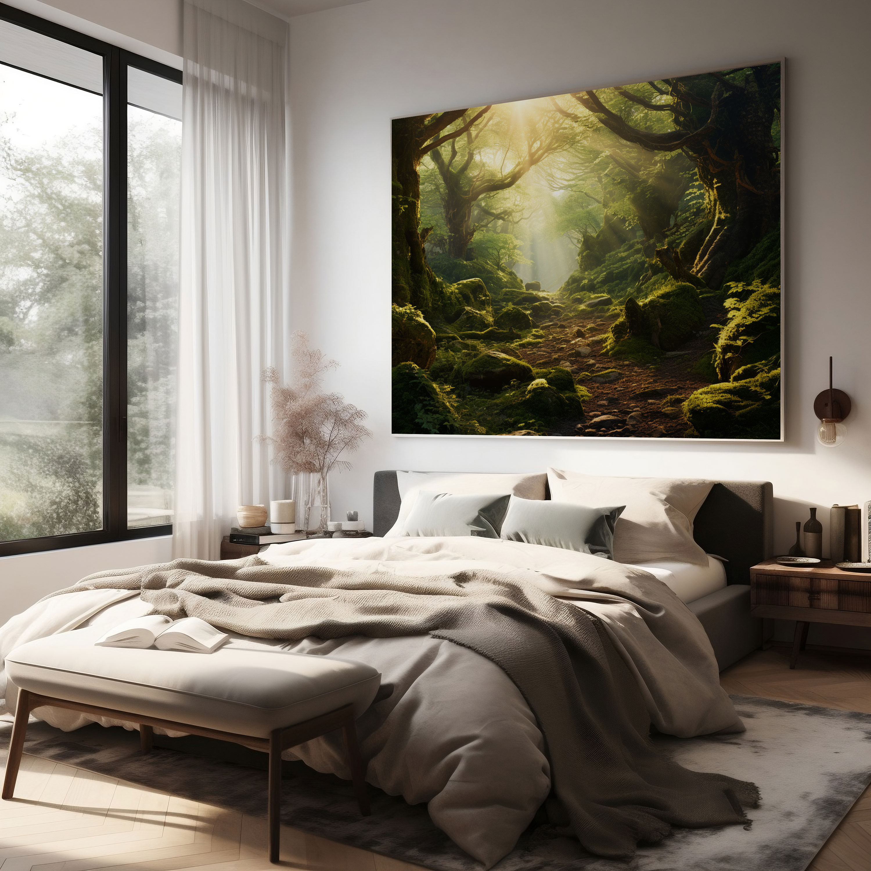 Dreamy Moss Canvas Print - Moss, Mossy Forest, Wall Decoration, Canvas Print