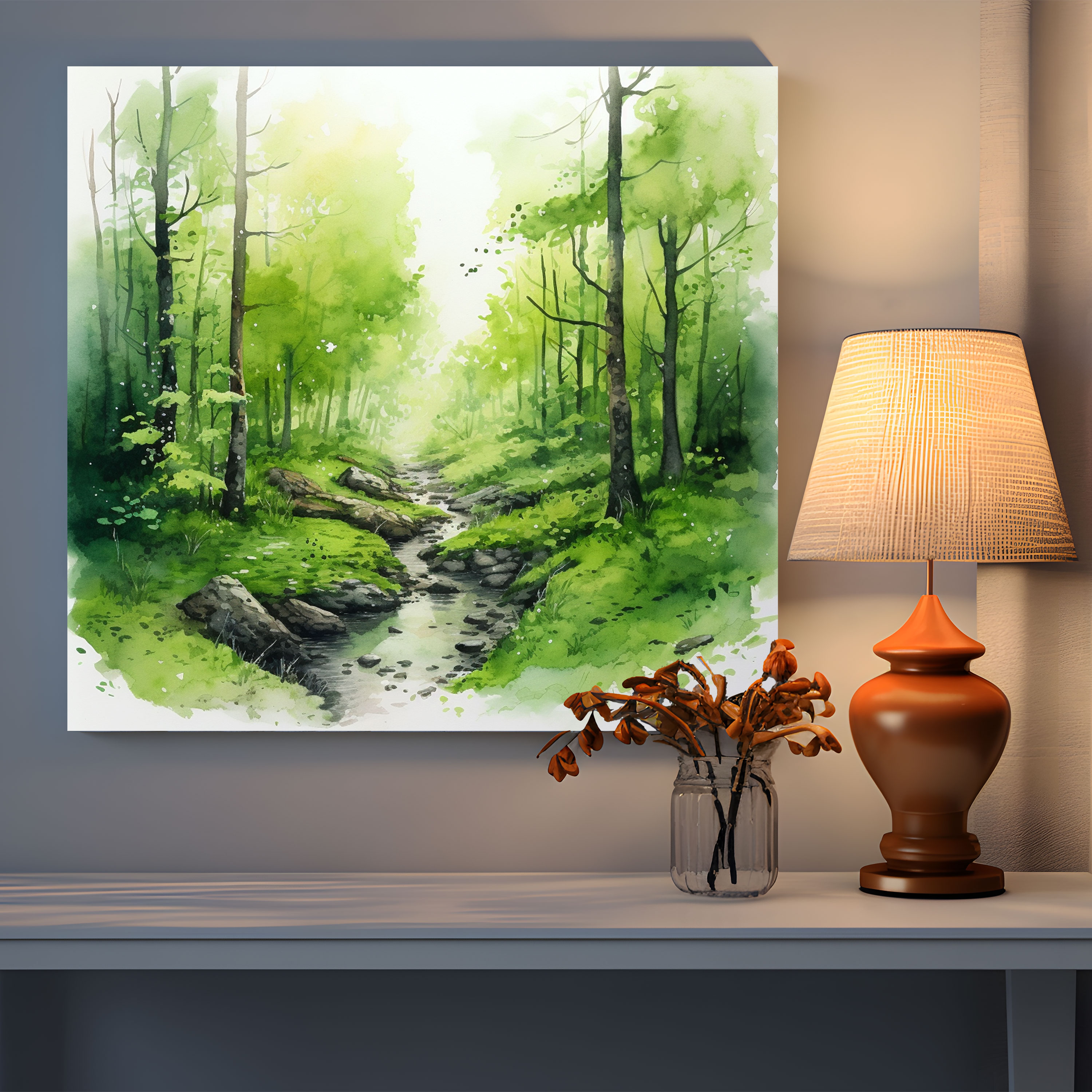 Moss Canvas Print - Tranquil Forest Scene Wall Art - Moss, Moss Wall Decoration, Moss Wall Art, Tranquil Forest Scene