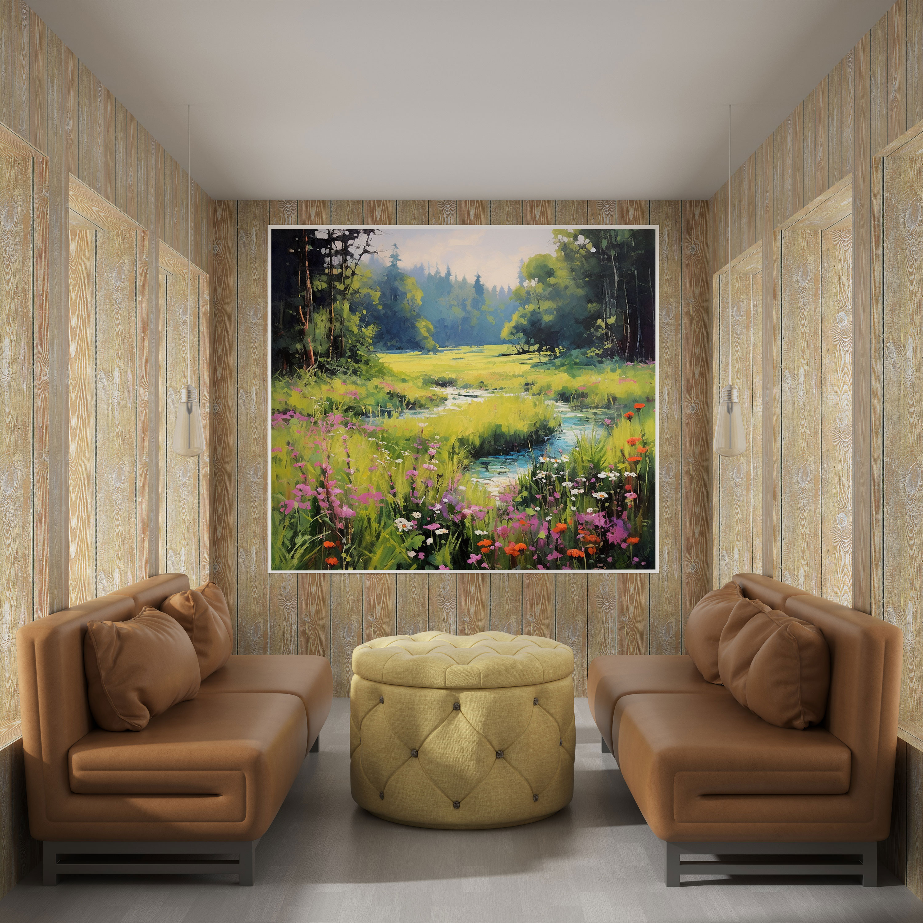 Moss Canvas Print - Lush Meadow Wall Art - Moss, Impressionist Oil Painting, Moss Canvas Print, Home Decoration