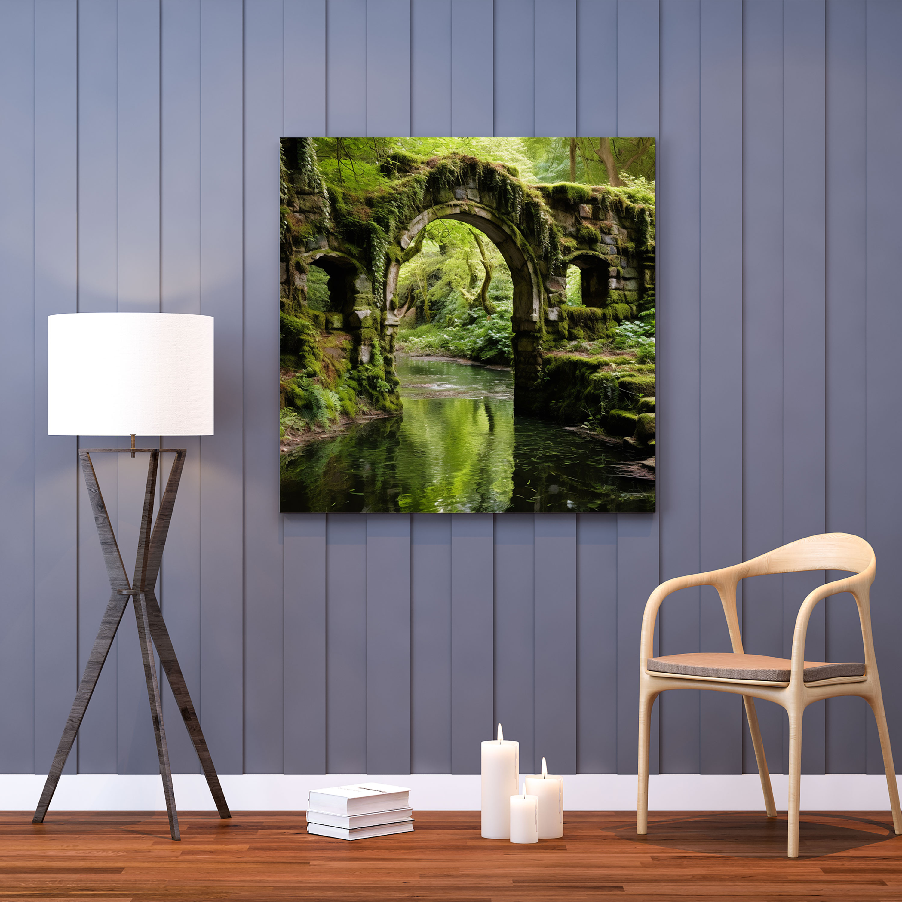 Mossy Stone Arch Wall Art - Moss, Stone Arch, Home Decoration, Oasis