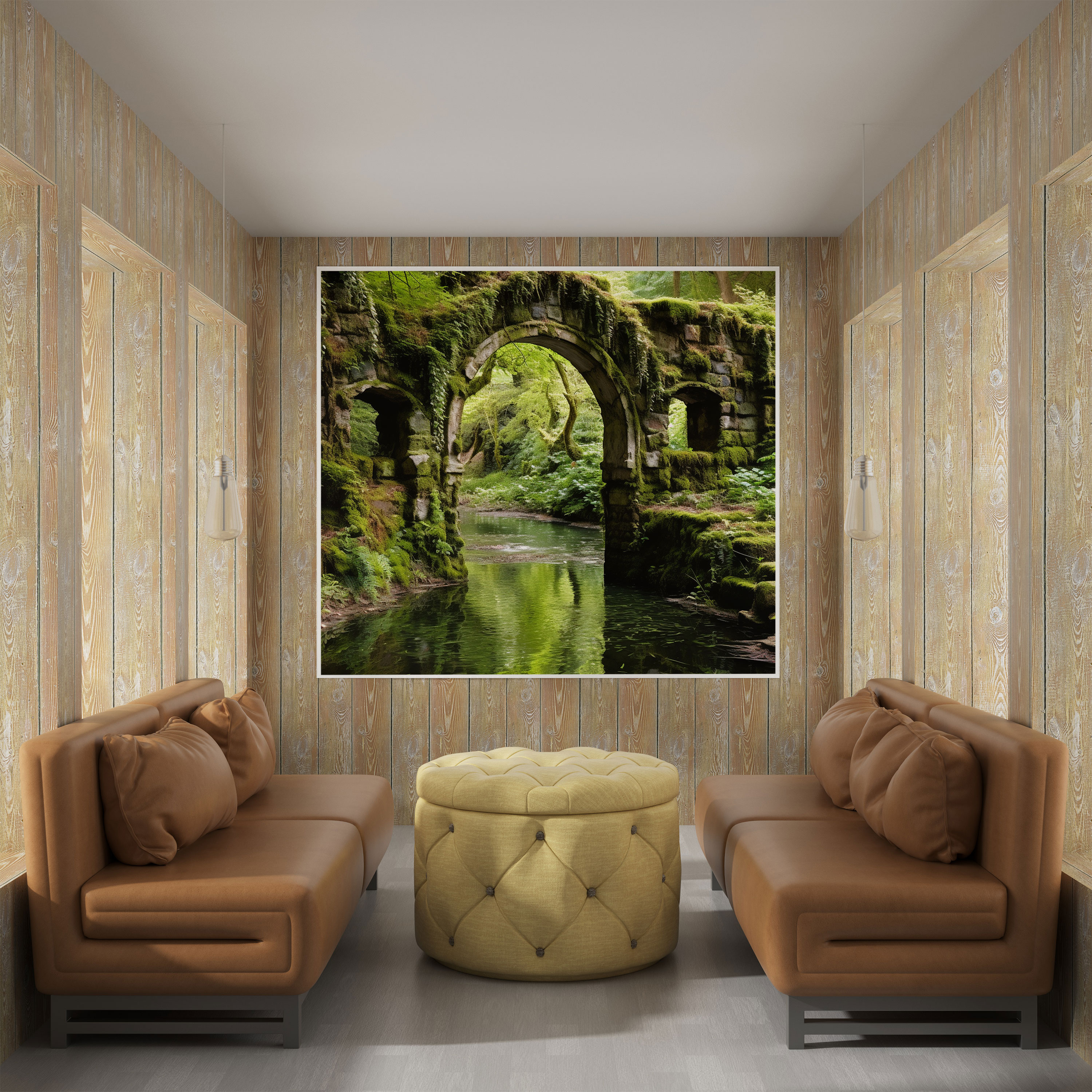 Mossy Stone Arch Wall Art - Moss, Stone Arch, Home Decoration, Oasis