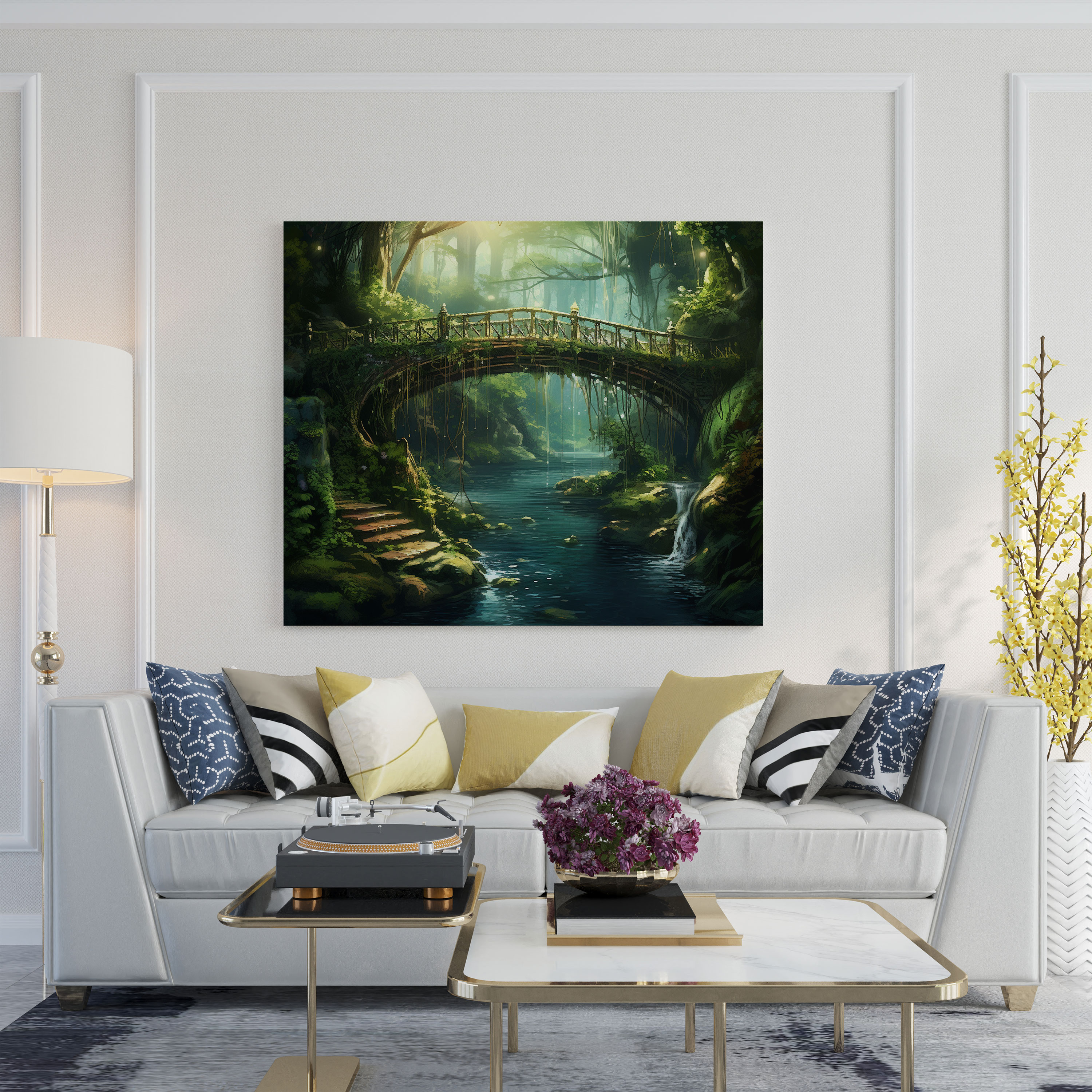 Mystical Mossy Bridge Canvas Print - Moss, Moss, Mystical Bridge, Wall Art