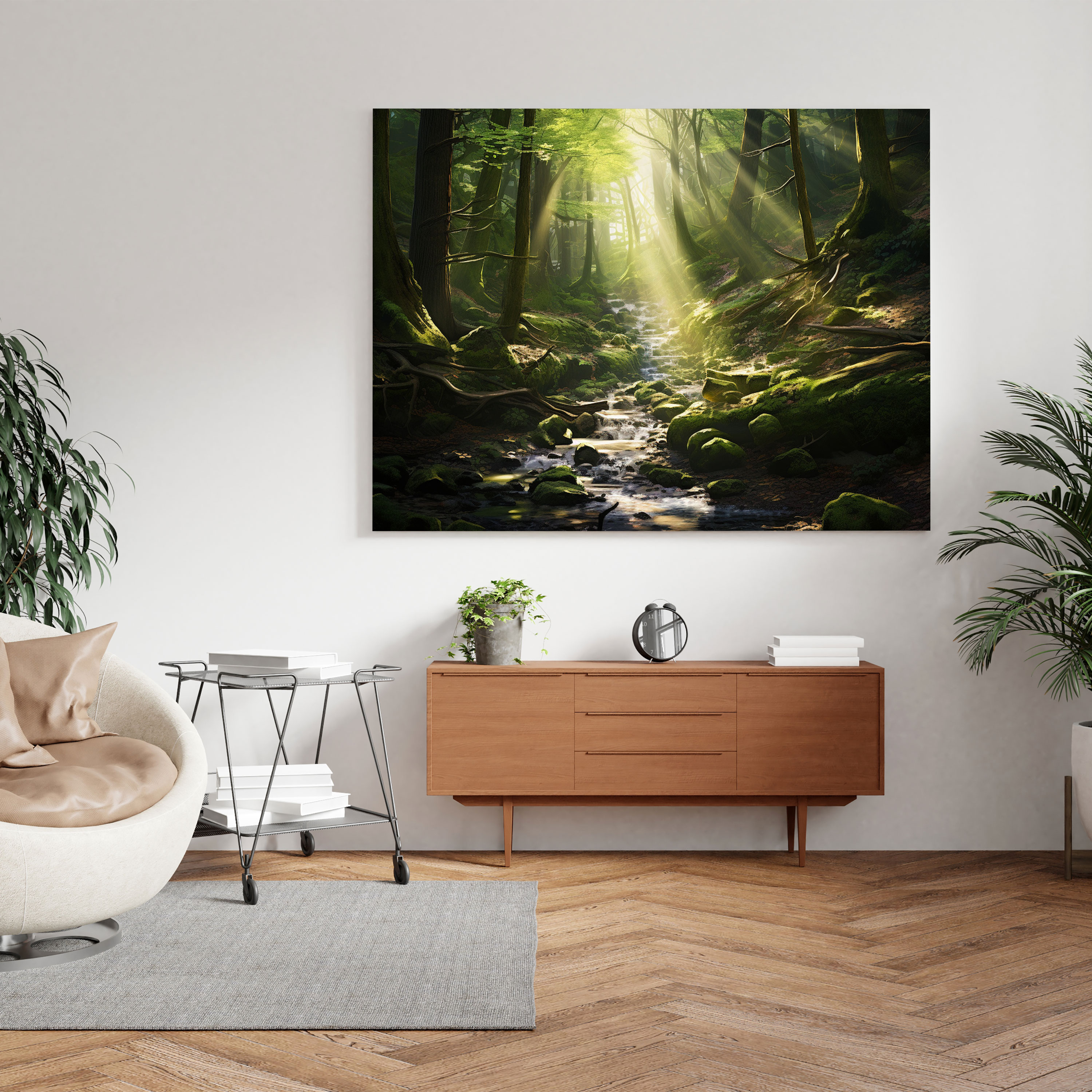 Peaceful Forest Clearing Canvas Print - Moss, Canvas Wall Art, Wall Decoration, Home Decoration