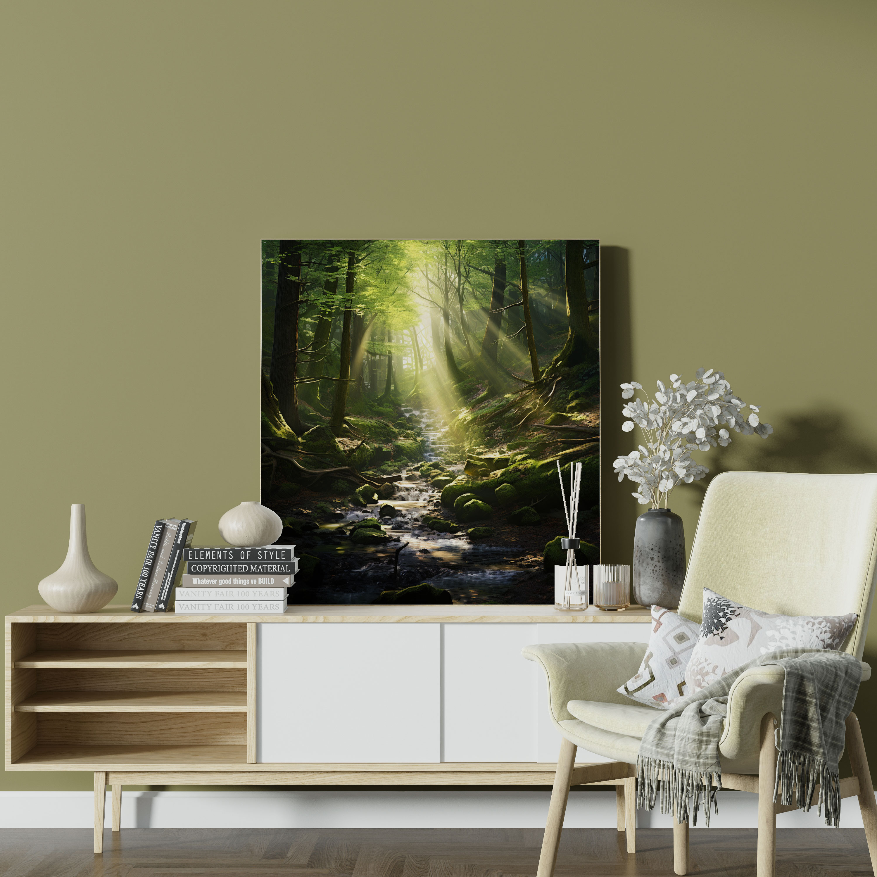 Peaceful Forest Clearing Canvas Print - Moss, Canvas Wall Art, Wall Decoration, Home Decoration
