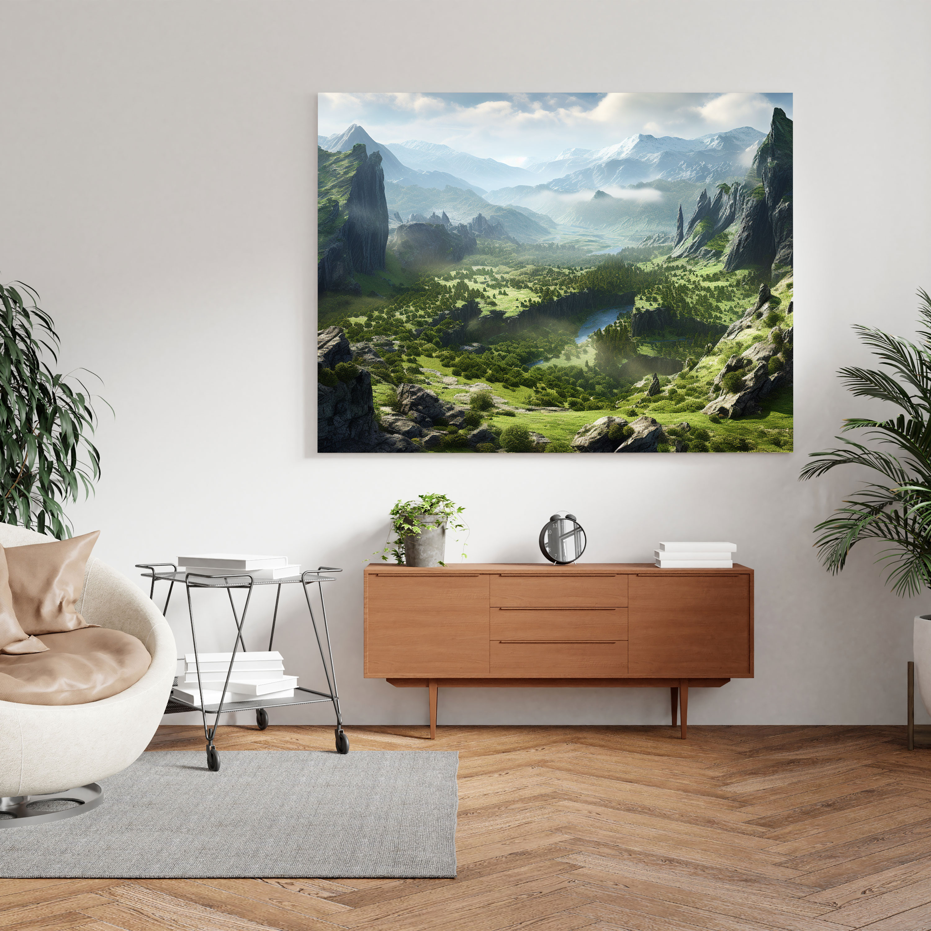 Majestic Mossy Rock Canvas Print - Moss, Wall Decoration, Canvas Print, Home Decoration